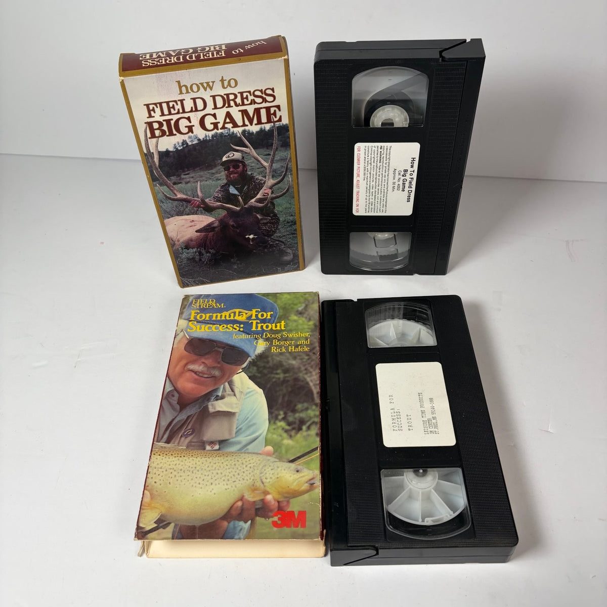 Lot of 3 Hunting & Fishing VHS Tapes How to Field Dress Big Game & More