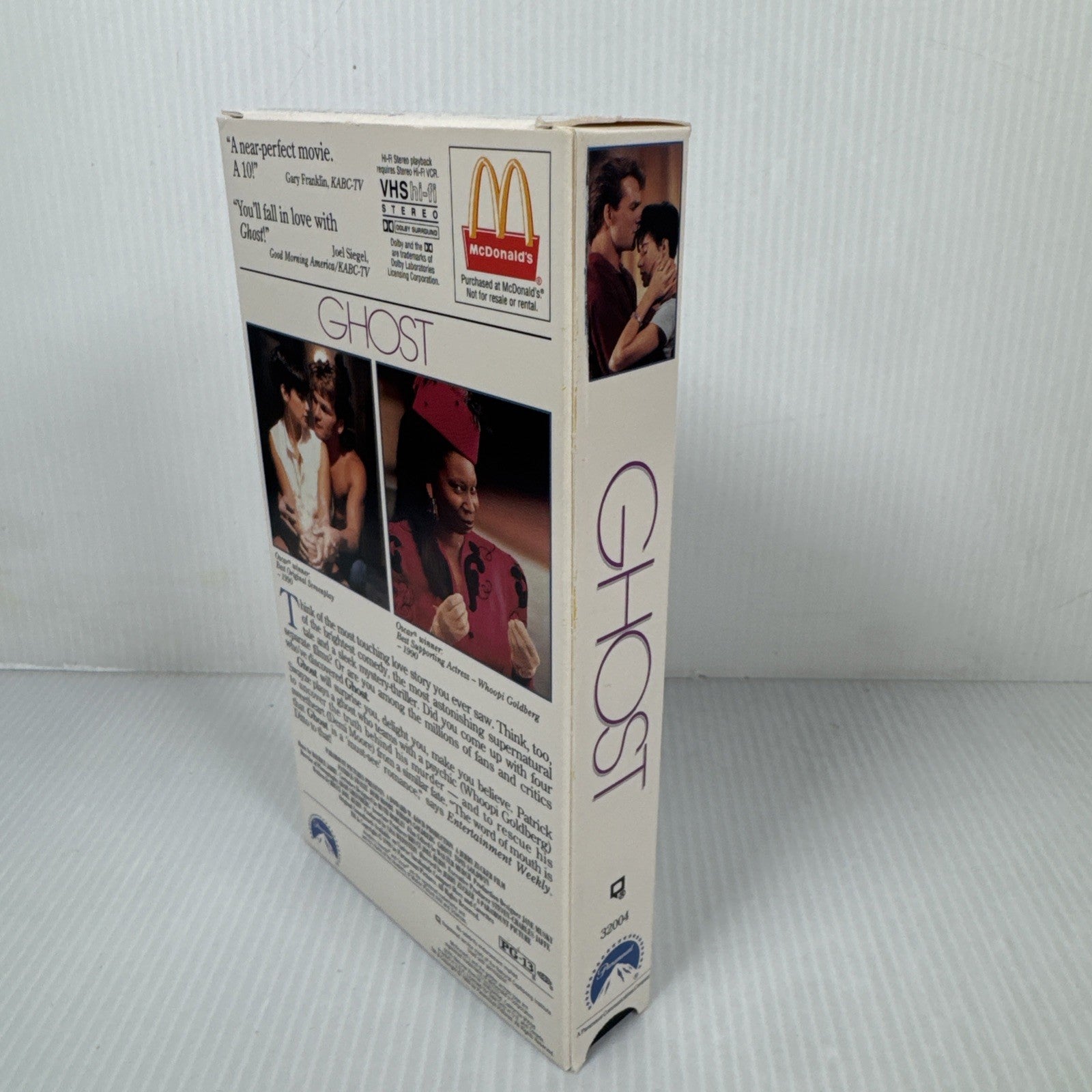 Ghost (VHS, 1991) McDonald's Edition Paramount Patrick Swayze Demi Whoopi