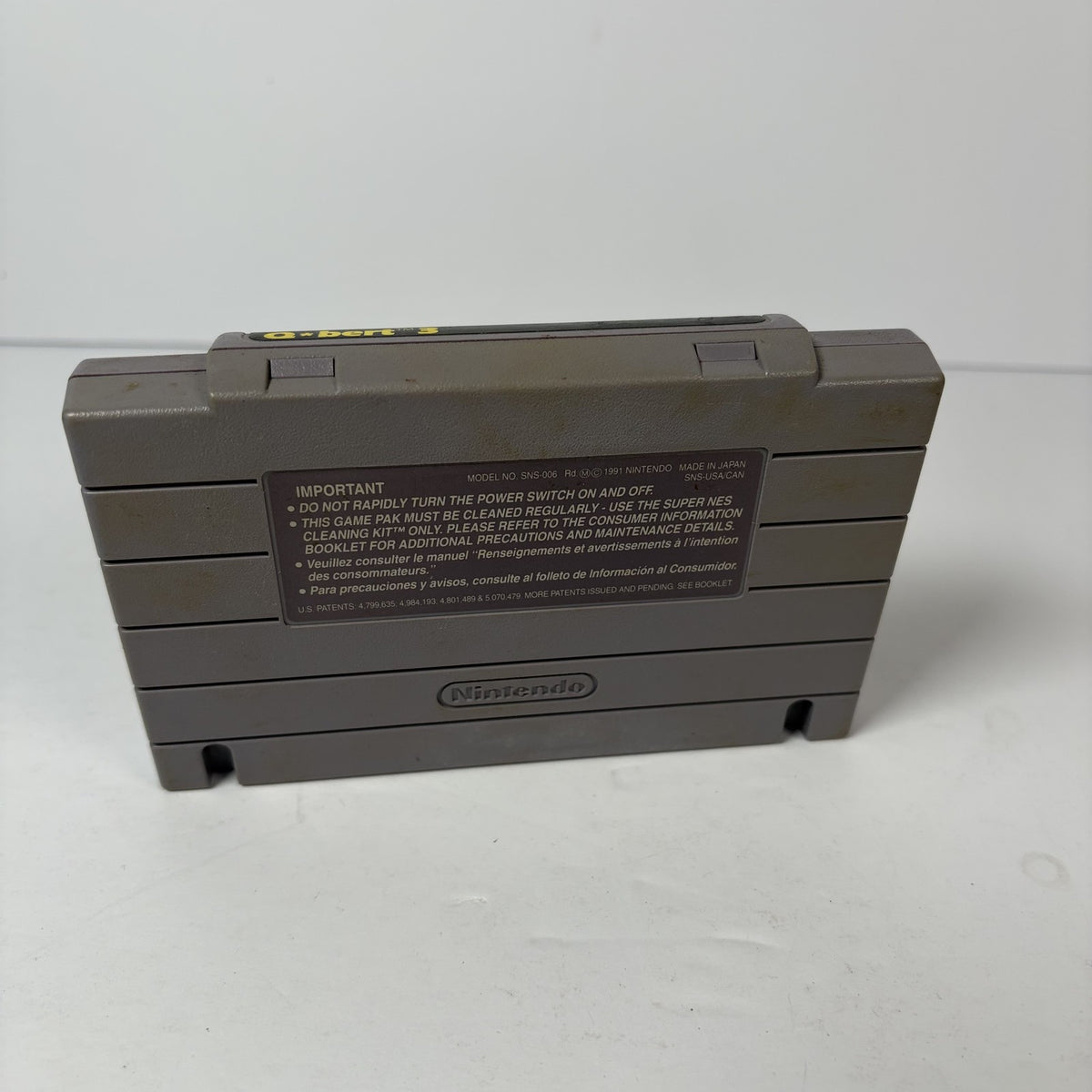 Qbert 3 Super Nintendo SNES Game Cartridge (NTSC-U/C) Authentic Tested Working