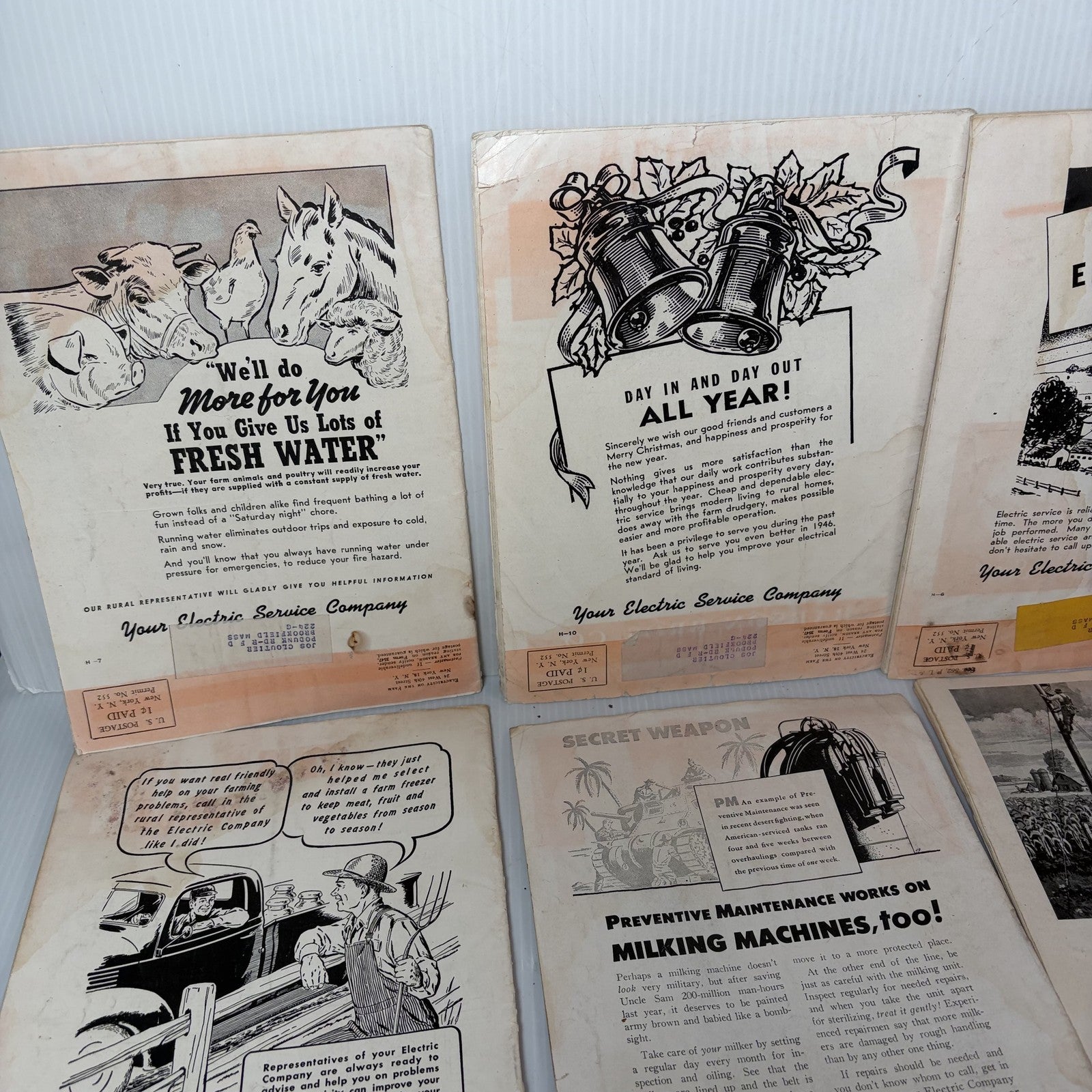 11 Vintage Electricity on the Farm Magazines 1944-1947 Rural Electrification Lot