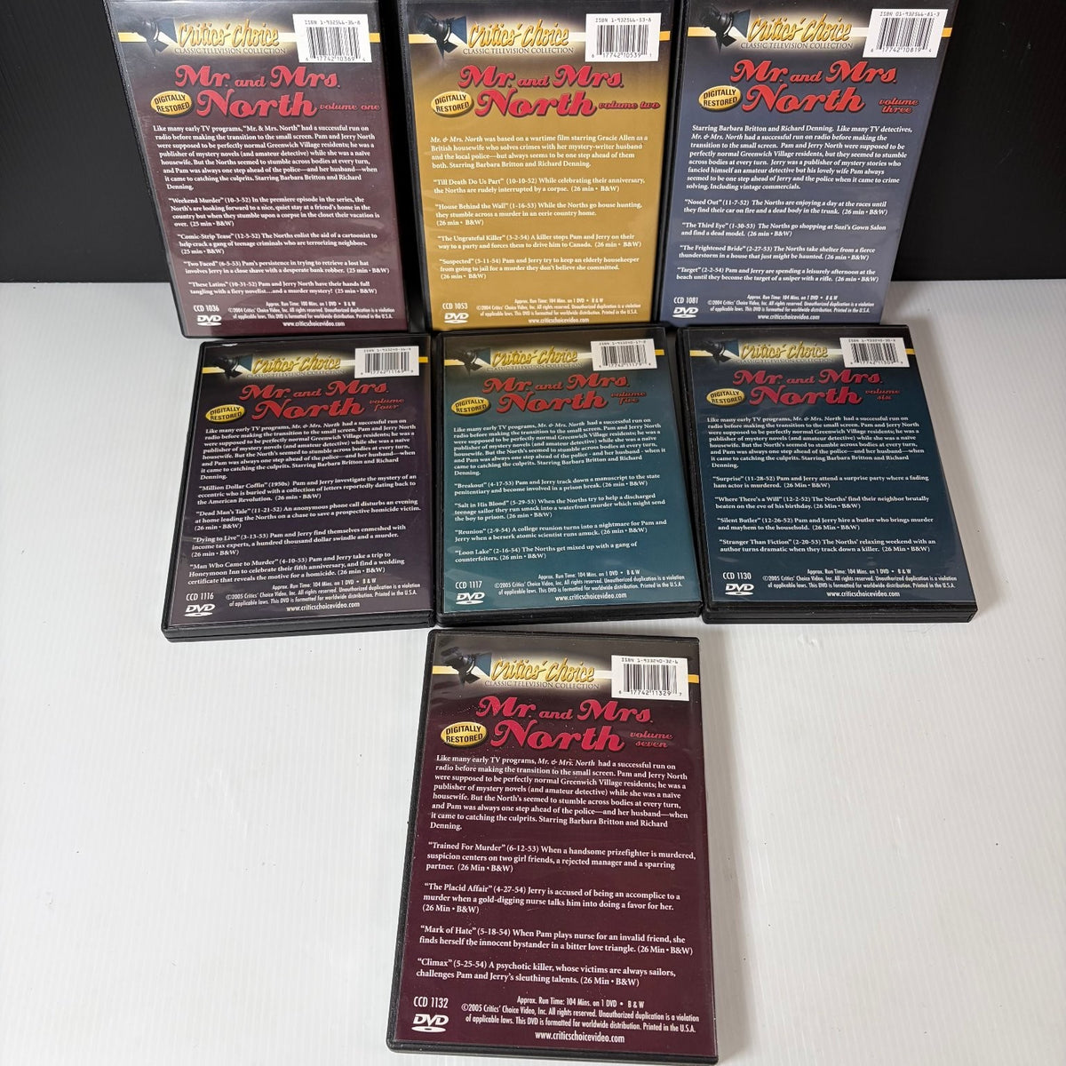 Mr. and Mrs. North DVD 2004 Digitally Restored Volumes 1-7 Barbara Britton
