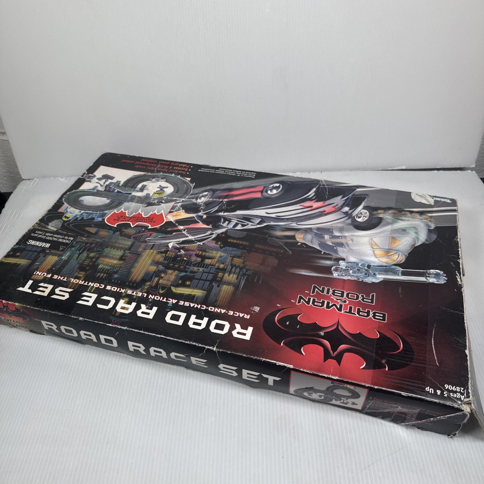 Batman & Robin ROAD RACE SLOT CAR SET w/ Cars Gotham Batmobile 1997 Kenner