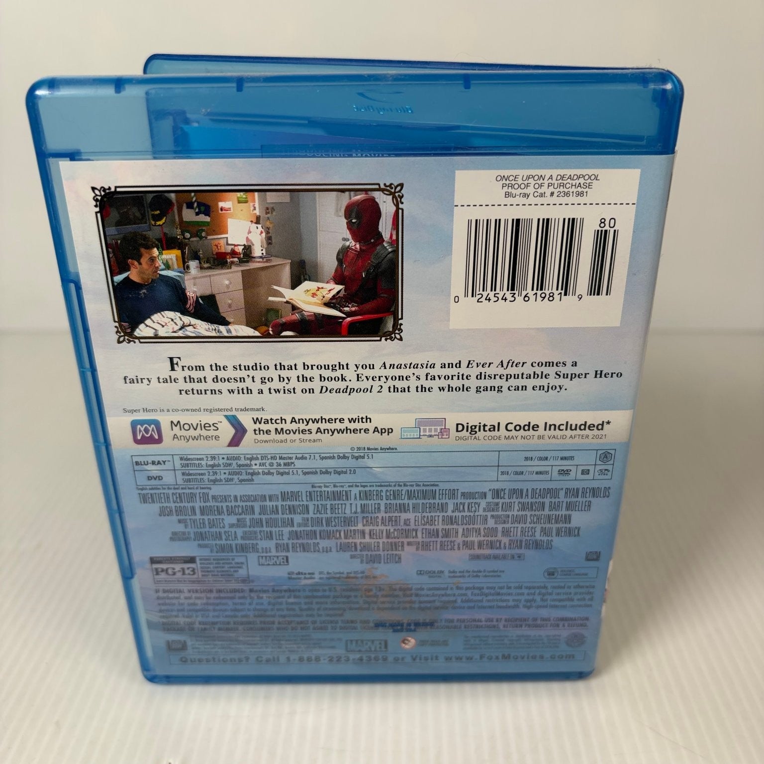 Once Upon a Deadpool Blu-ray DVD 2018 Ryan Reynolds PG-13 Marvel Movie