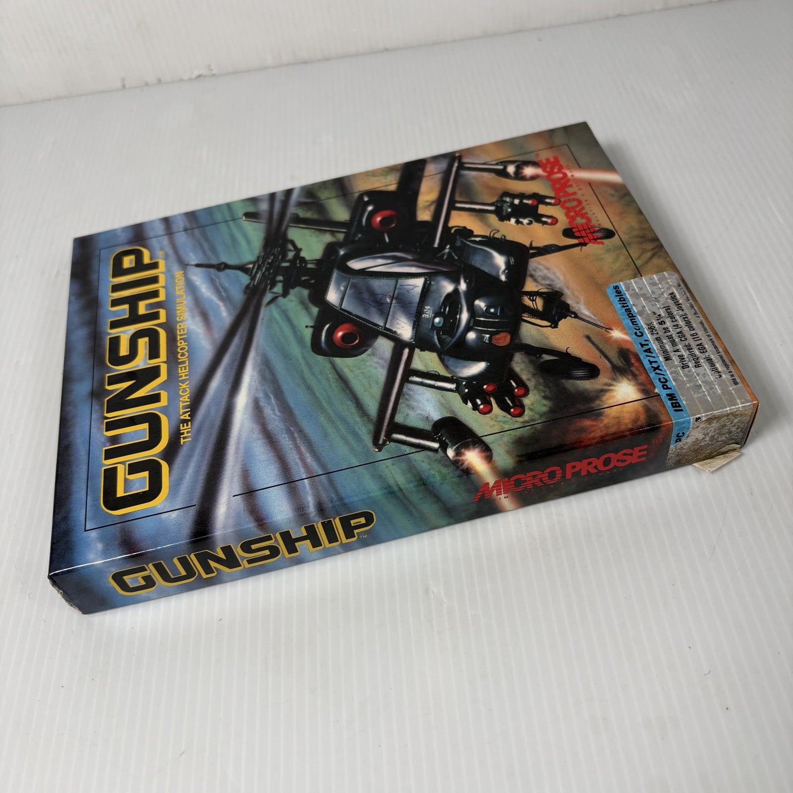 Gunship The Attack Helicopter Simulation IBM PC XT AT Vintage Big Box PC Game