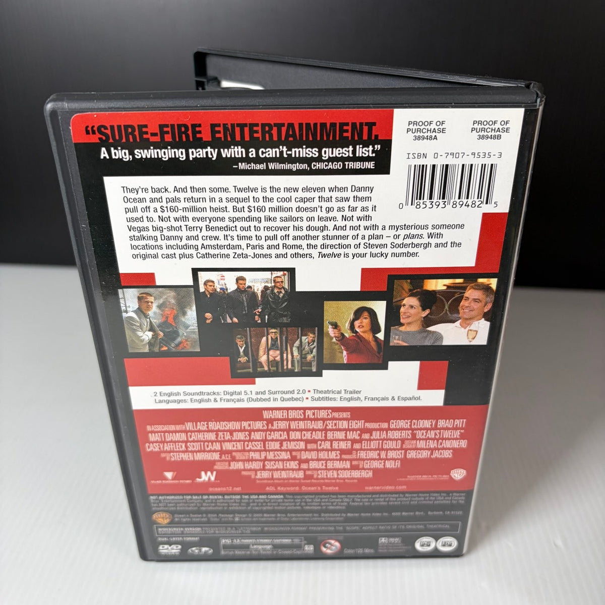 Ocean's Twelve DVD 2004 Widescreen Edition Clooney Pitt Damon Zeta-Jones
