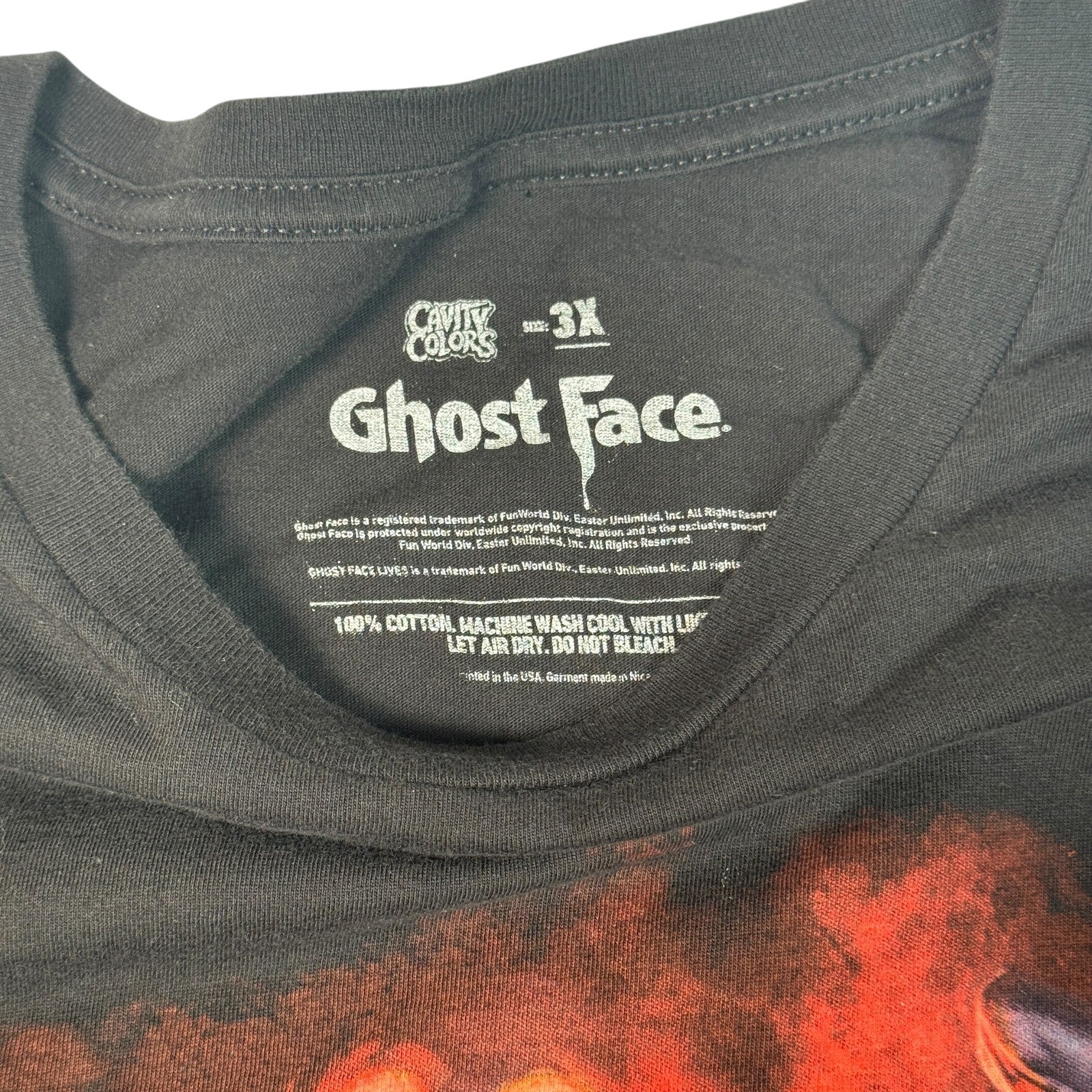 Ghost Face Shirt Mens 3XL Black Cavity Colors Horror Movie Tee Graphic Scream