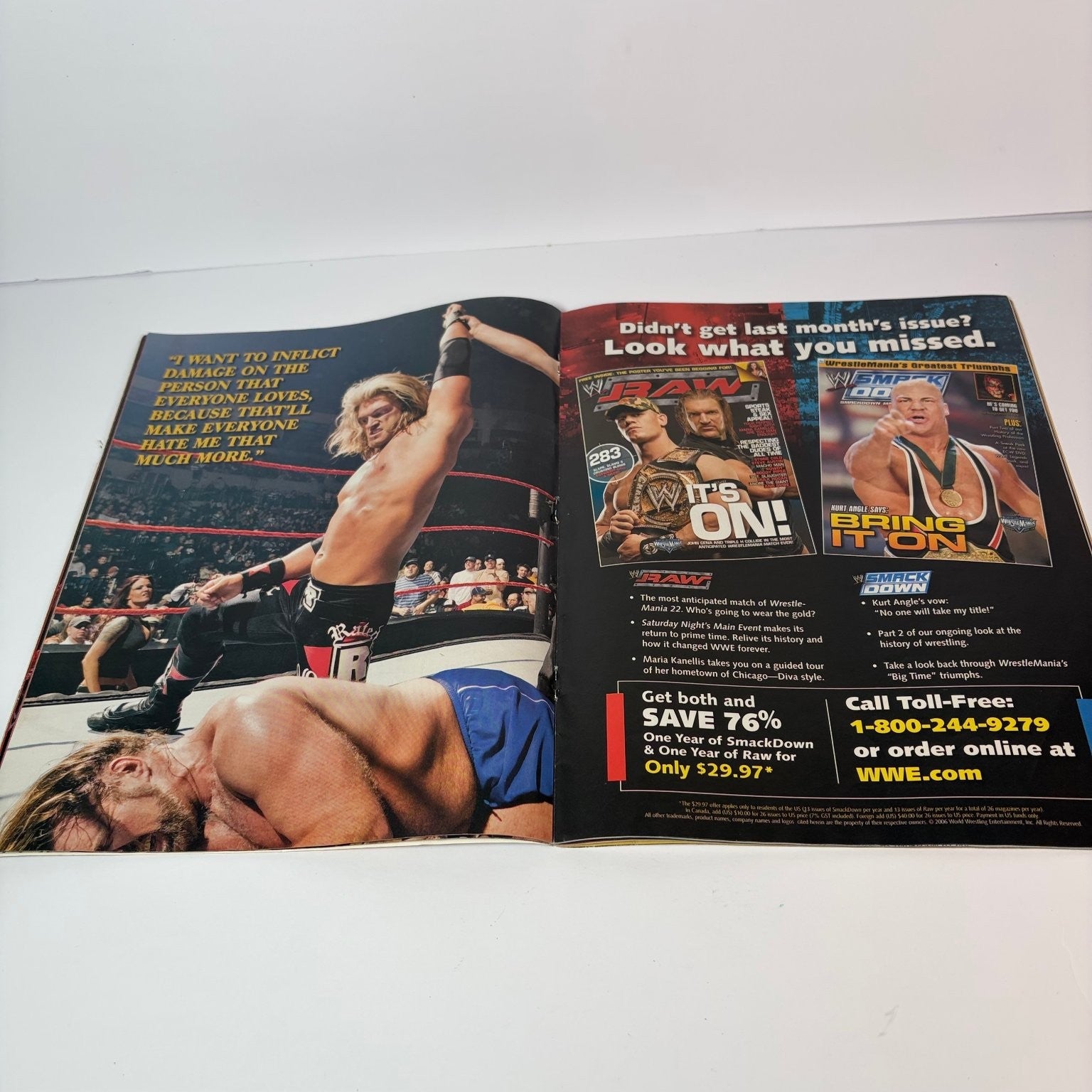 WWE RAW Magazine April 2006 Edge Lita Candice Wrestling Backlash