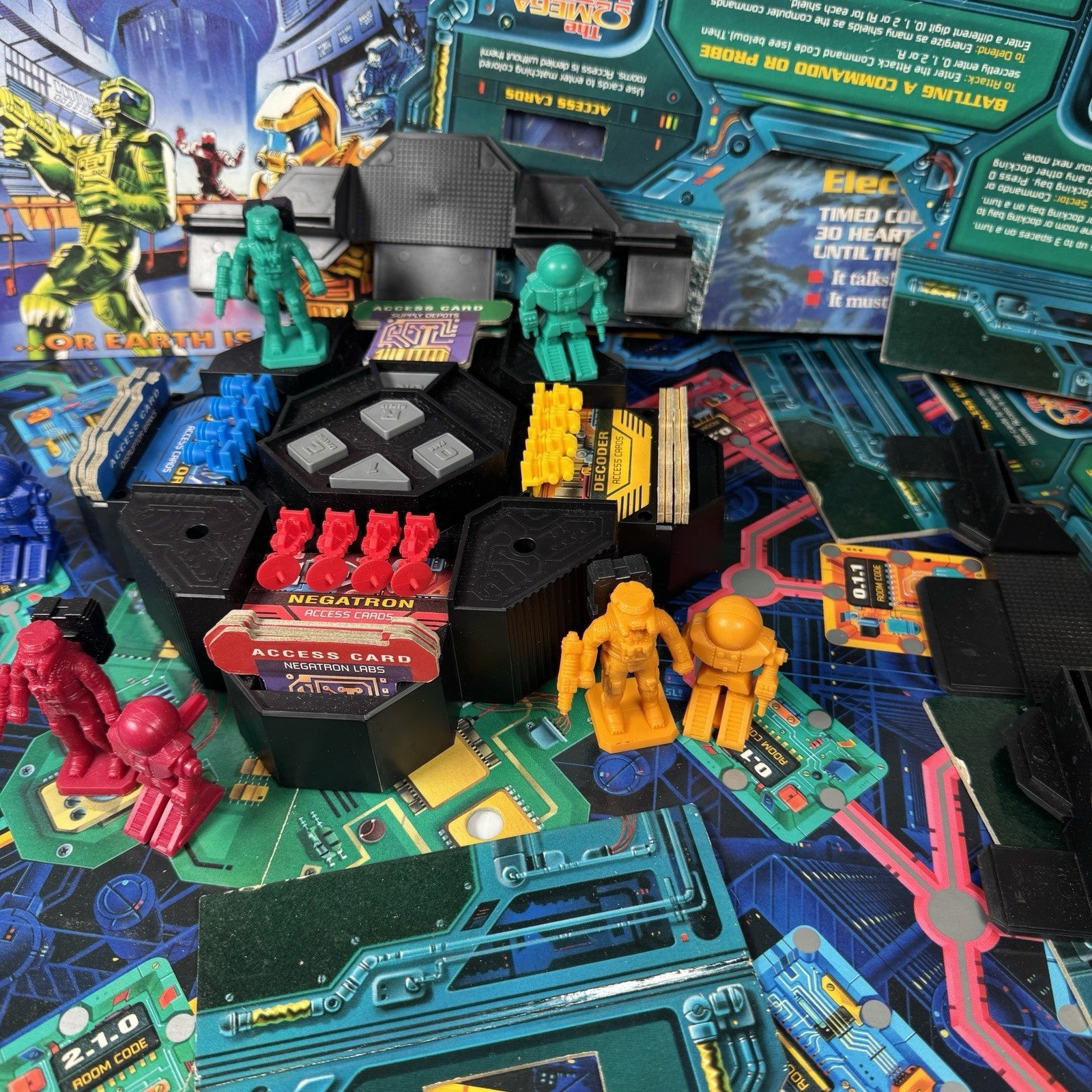 Vintage 1992 Omega Virus Board Game Complete As Is Non-Working Electronics
