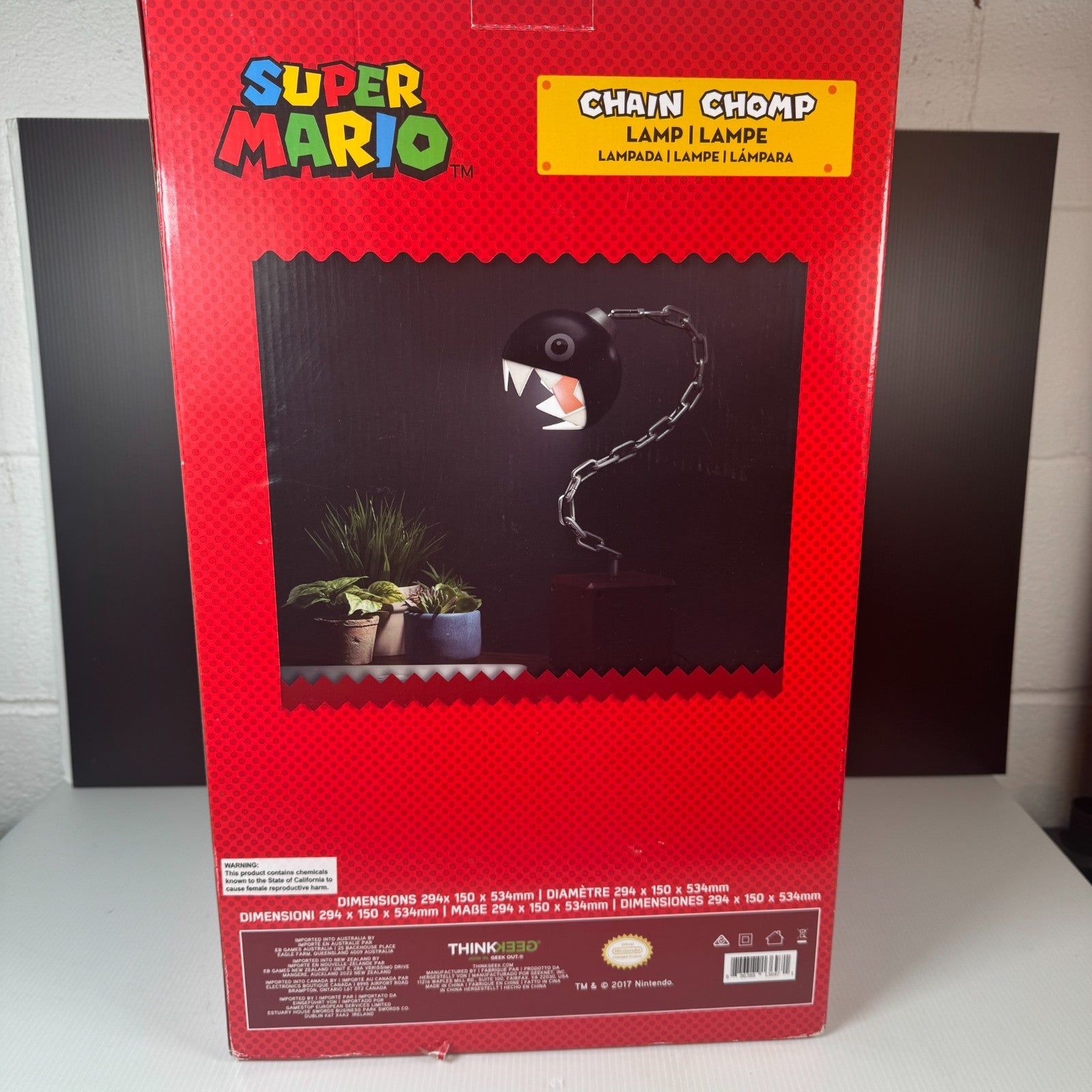 Rare Super Mario Brothers Bros Chain Chomp Lamp Light Game Room Collectible