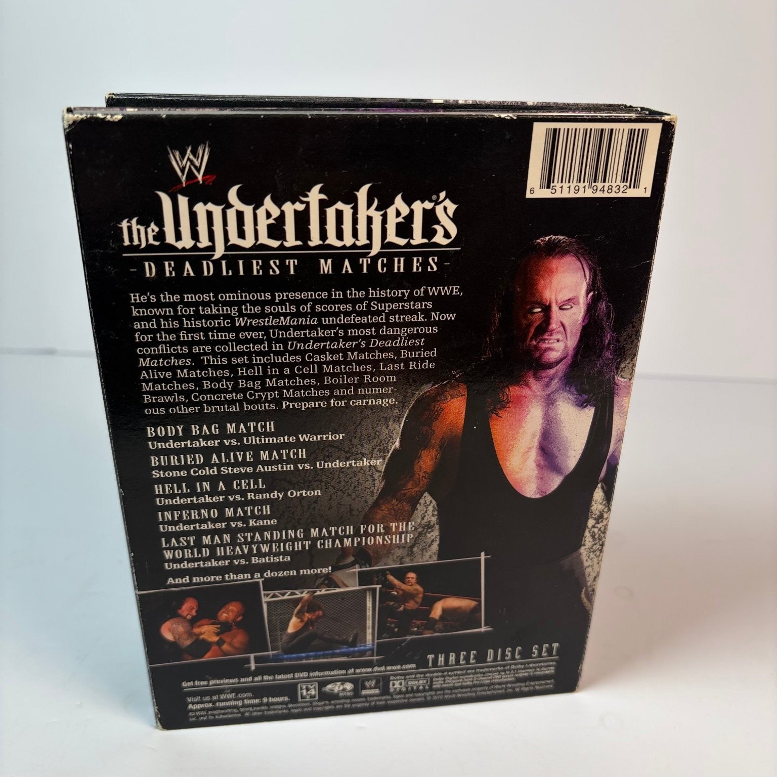The Undertaker's Deadliest Matches DVD 2006 3 Disc Set Undertaker Stone Cold 9