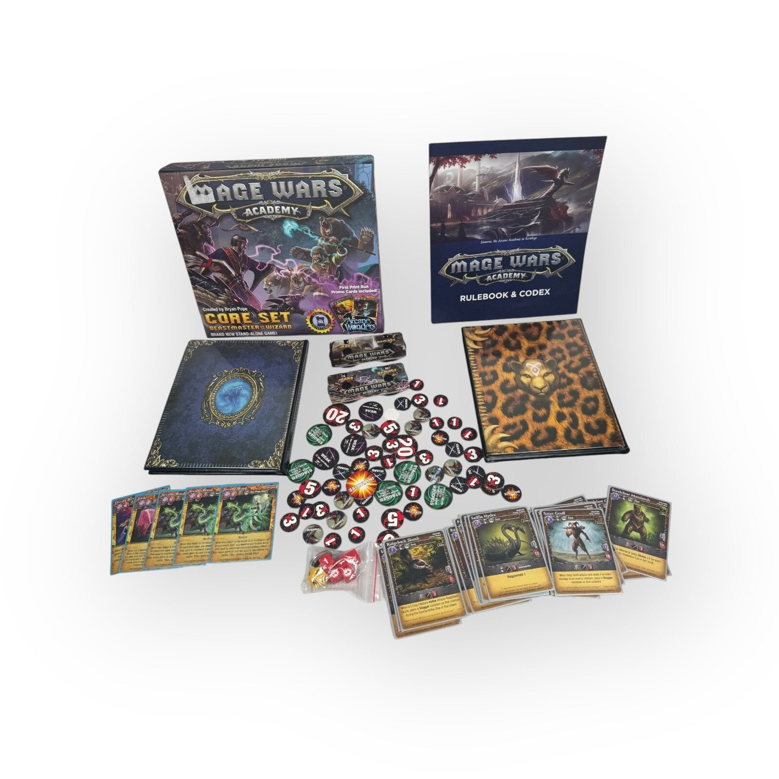 Mage Wars Academy Beastmaster vs. Wizard Core Set Complete Arcane Wonders