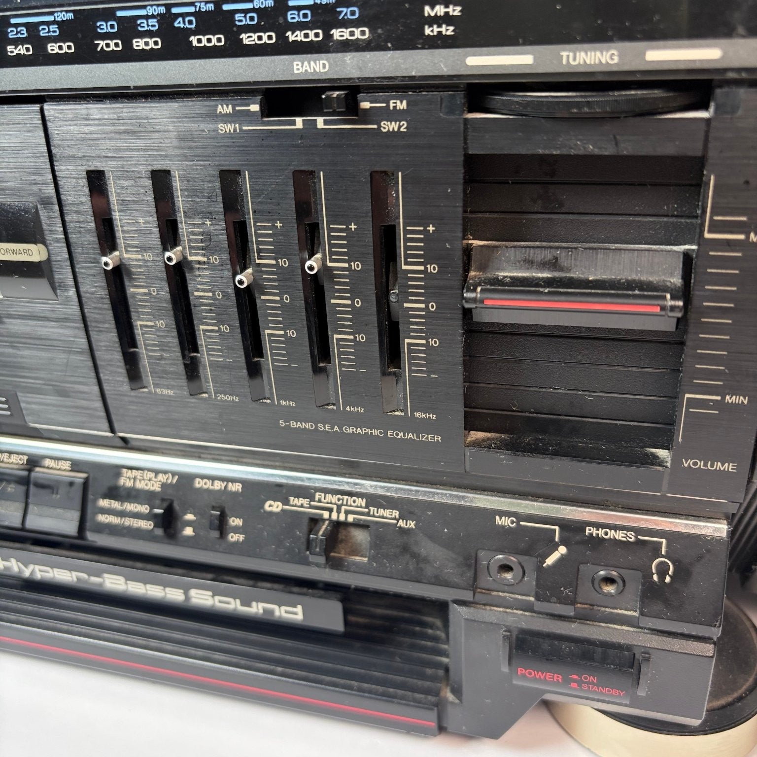 JVC PC-V2 Portable CD Cassette Boombox Radio Cassette Player Works No CD