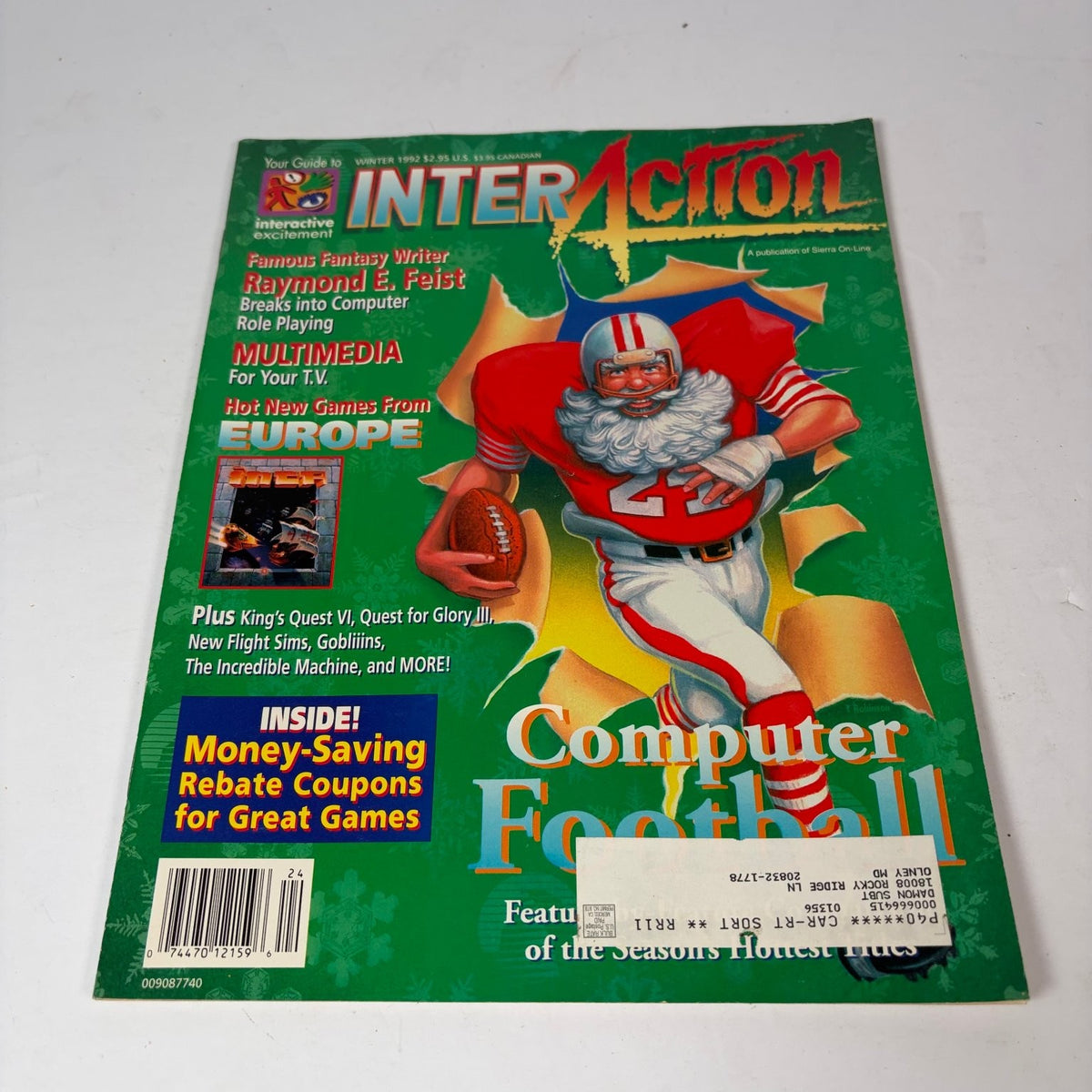 InterAction Magazine Winter 1993 Sierra On-Line Computer Retro Gaming PC