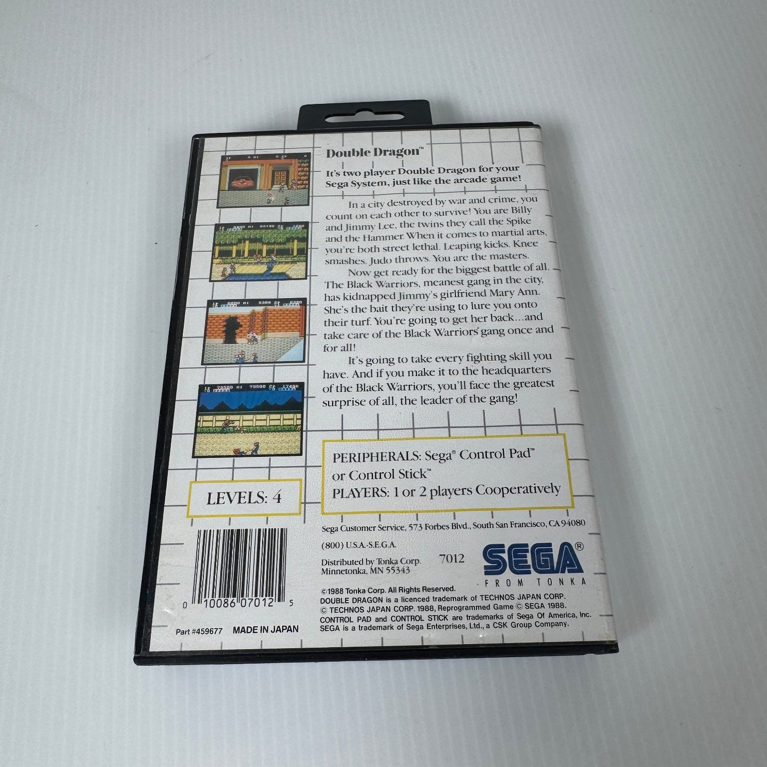 Double Dragon Sega Master System Arcade Video Game 2 Players Case & Game