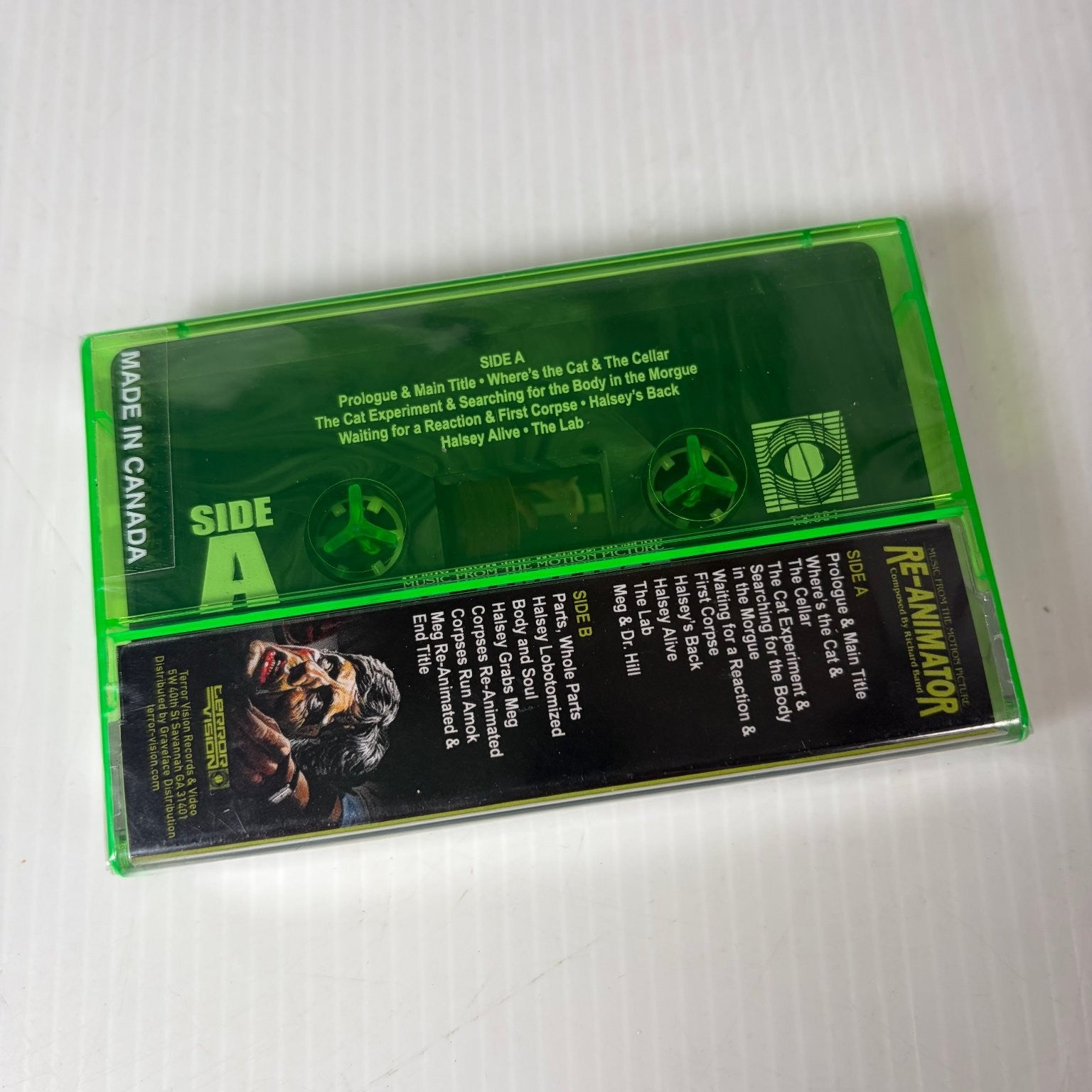 Richard Band Re-Animator Soundtrack Cassette Terror Vision Green Case OOP Rare