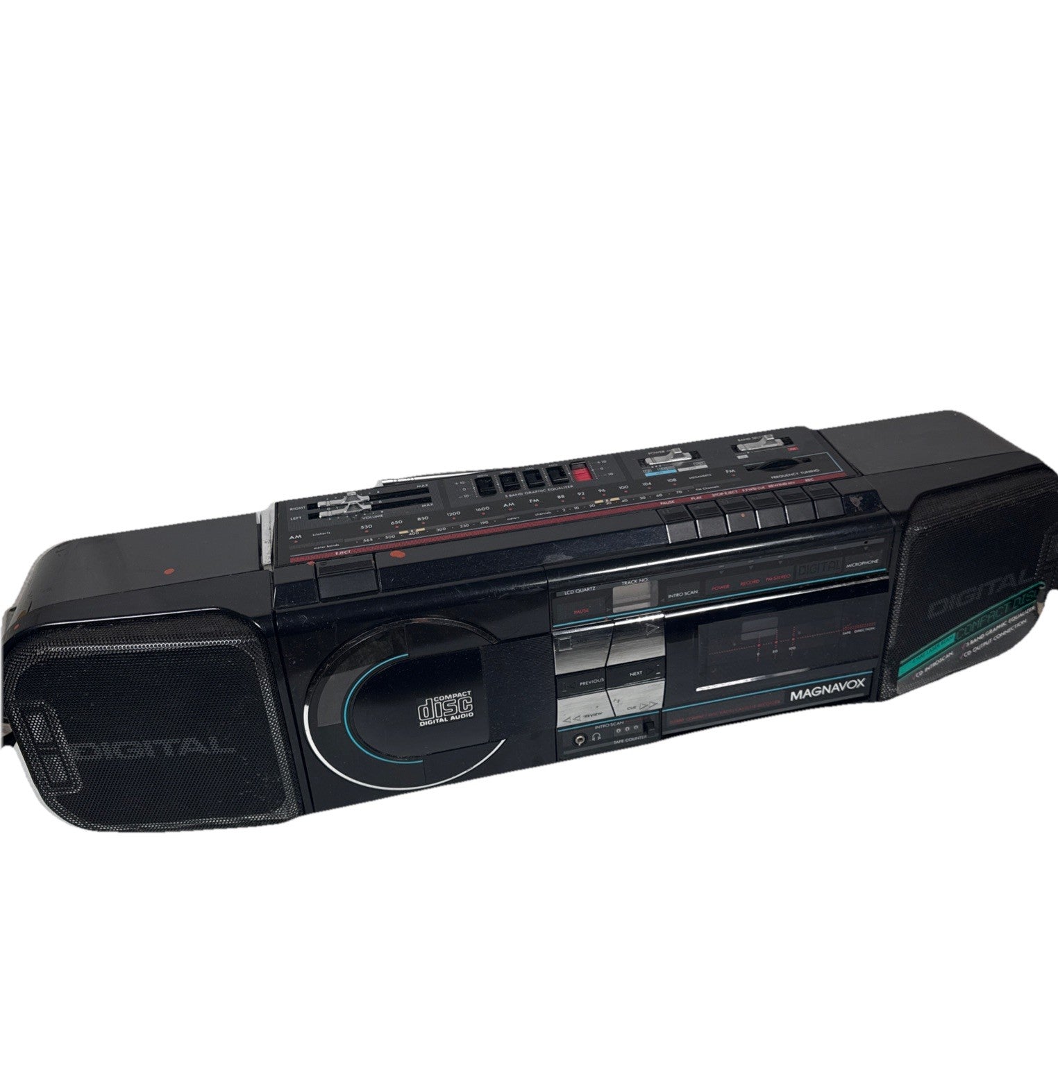 Magnavox D8880 Disc Radio Cassette Recorder CD Works, Cassette Eats Tape AS IS