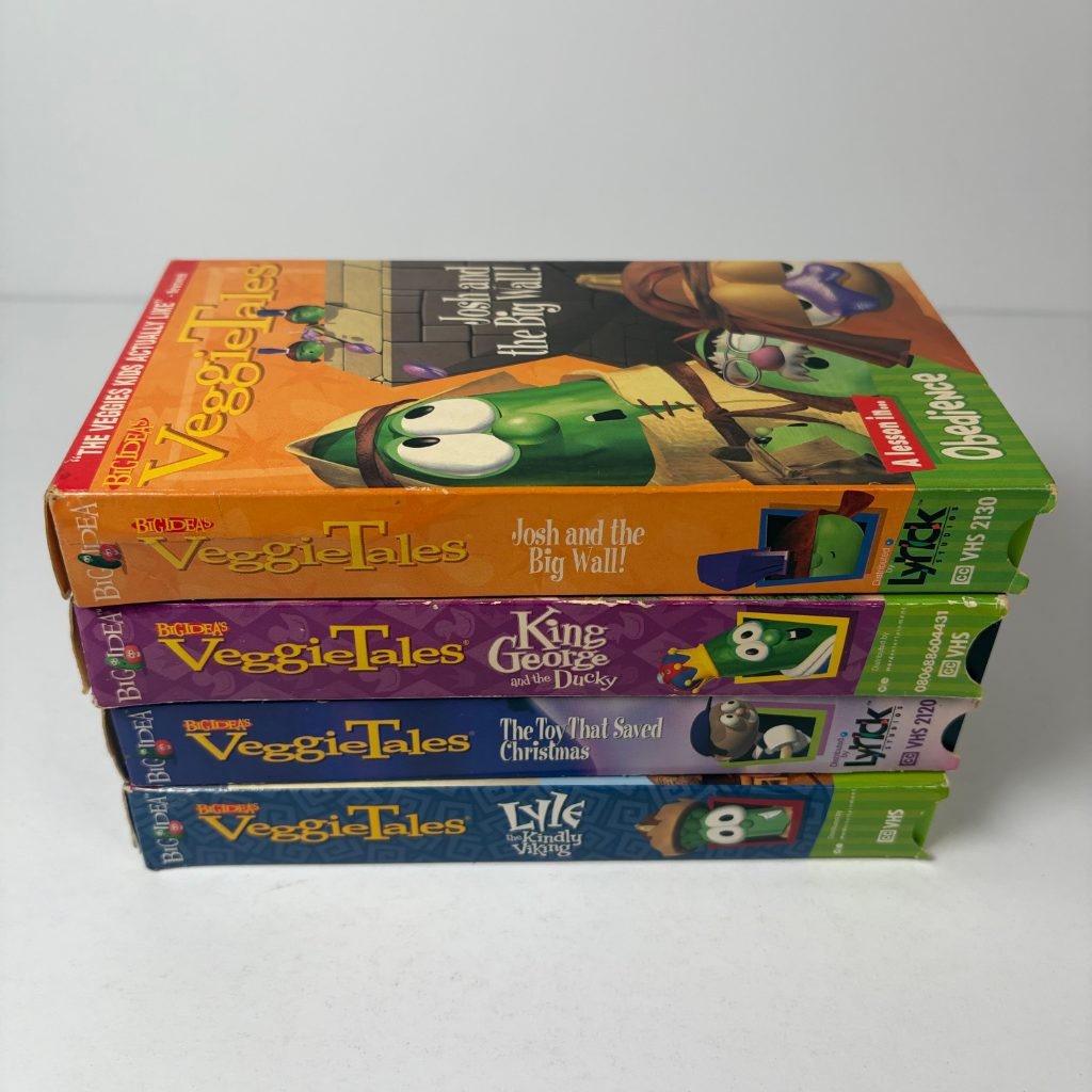 VeggieTales VHS Lot of 4 Josh Big Wall King George Toy That Saved Christmas Lyle