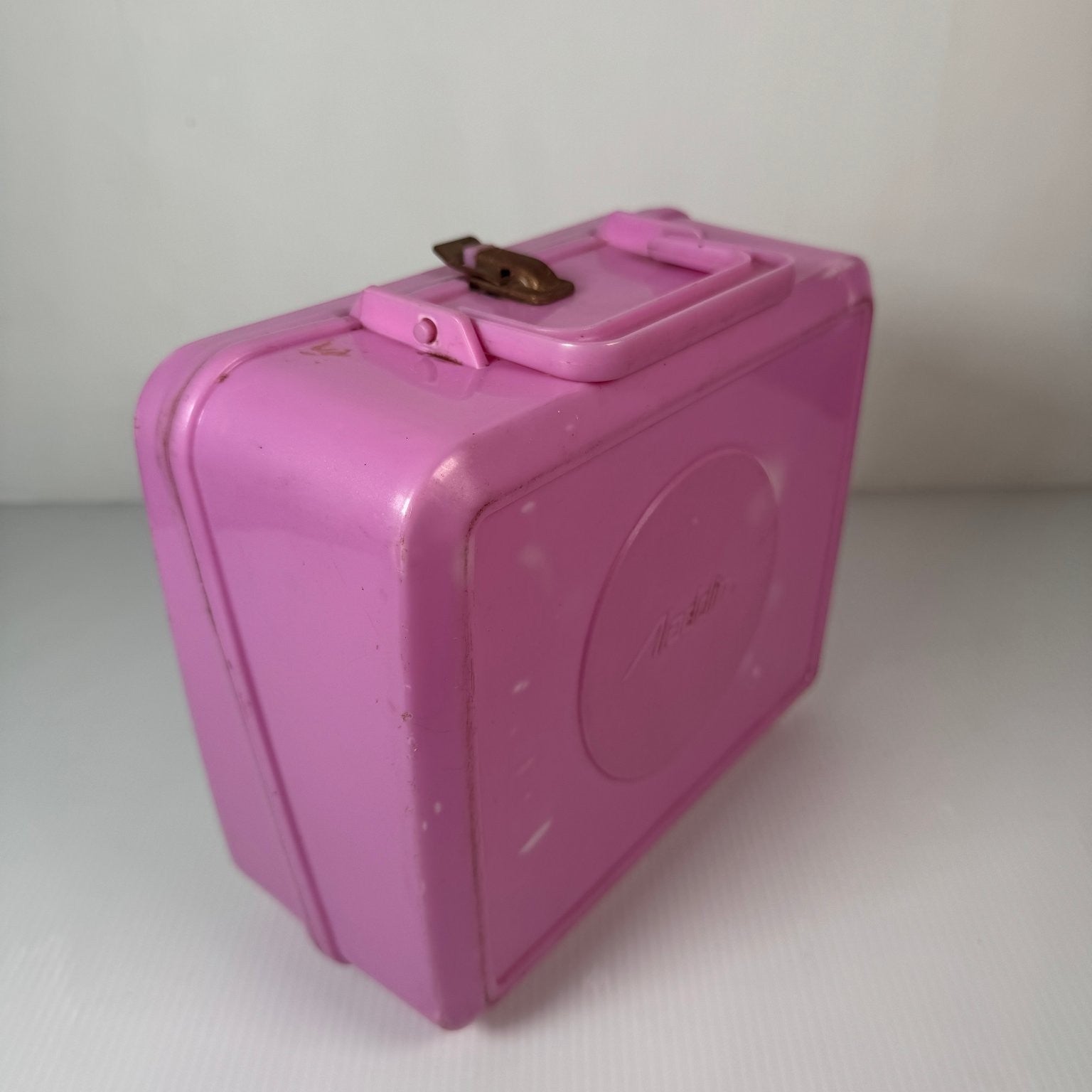 Mickey Minnie Disney Disneyana Pink Plastic Lunchbox Aladdin Vintage 90s
