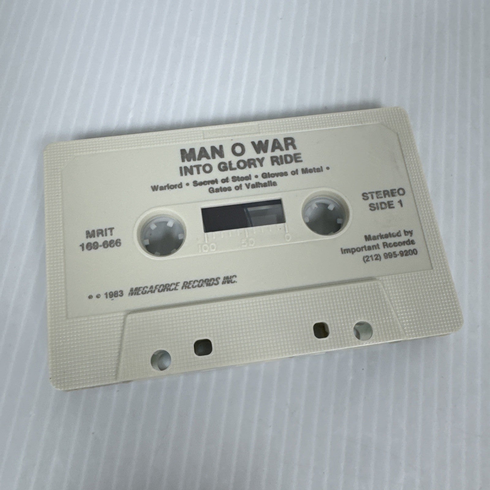 MANOWAR: Into Glory Ride Rare Vintage 1983 Megaforce Cassette Heavy Metal