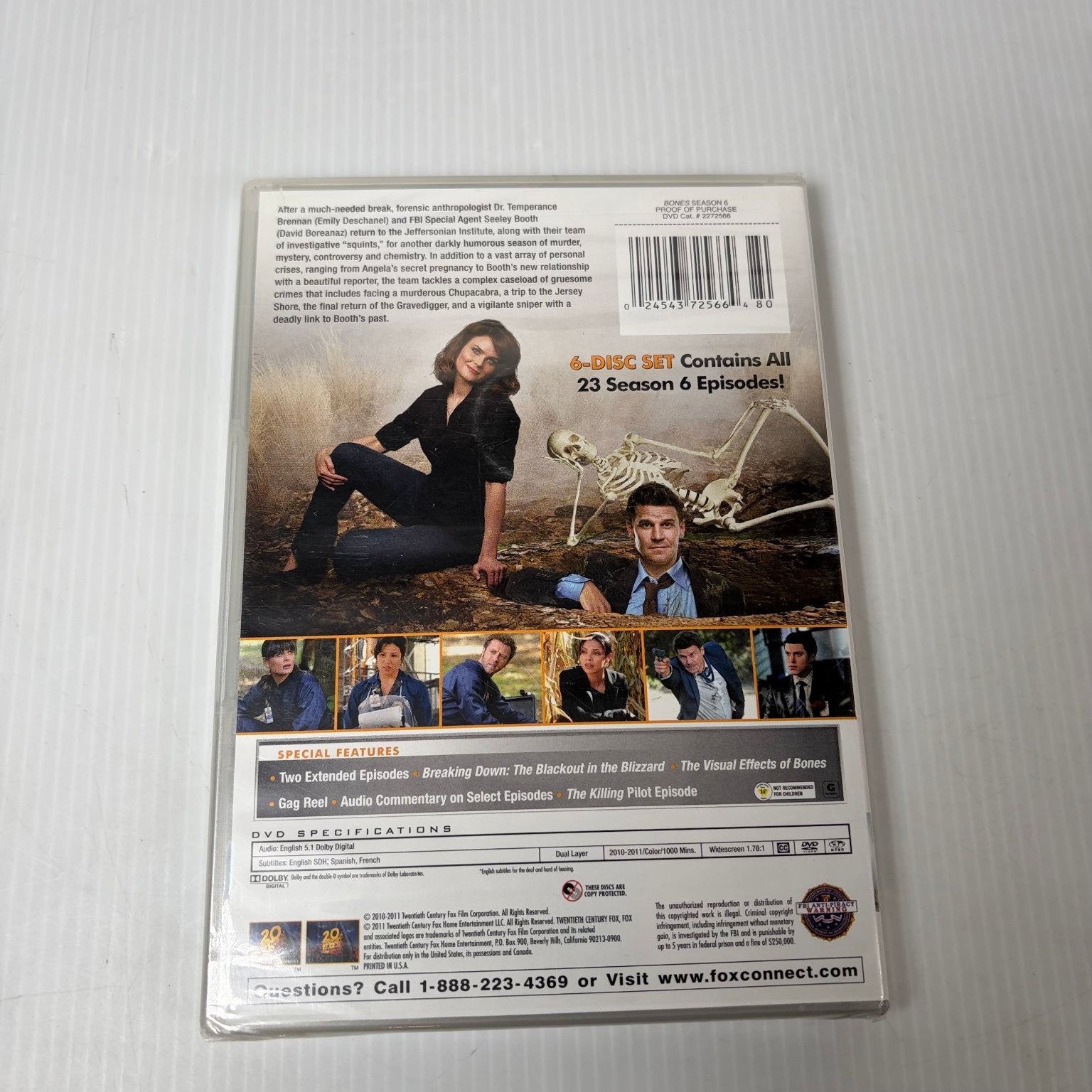 Bones: The Complete Sixth Season DVD 2010 Cradle To Grave Edition Extended