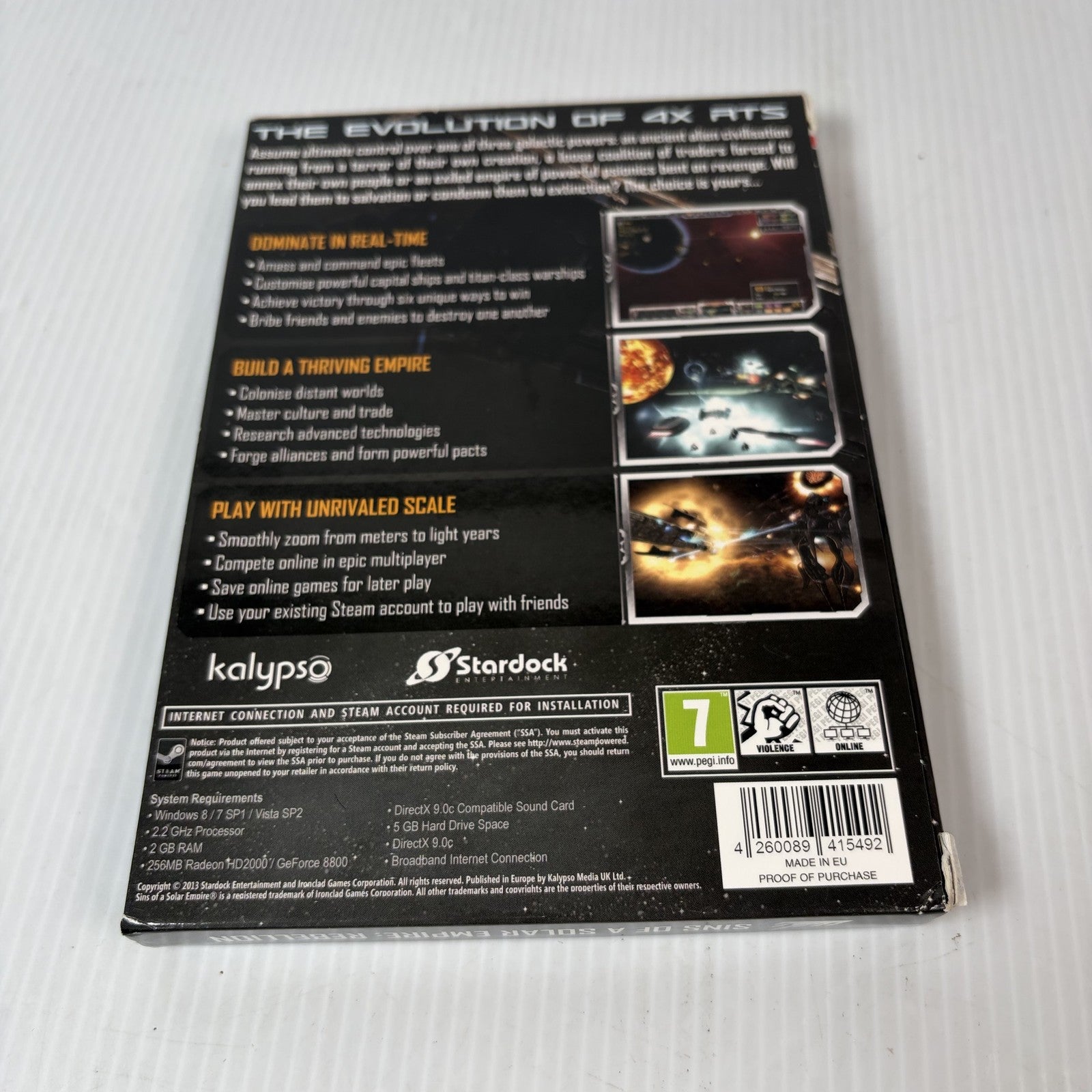 Sins of a Solar Empire Rebellion PC DVD Game Stardock Kalypso PEGI 7 RTS