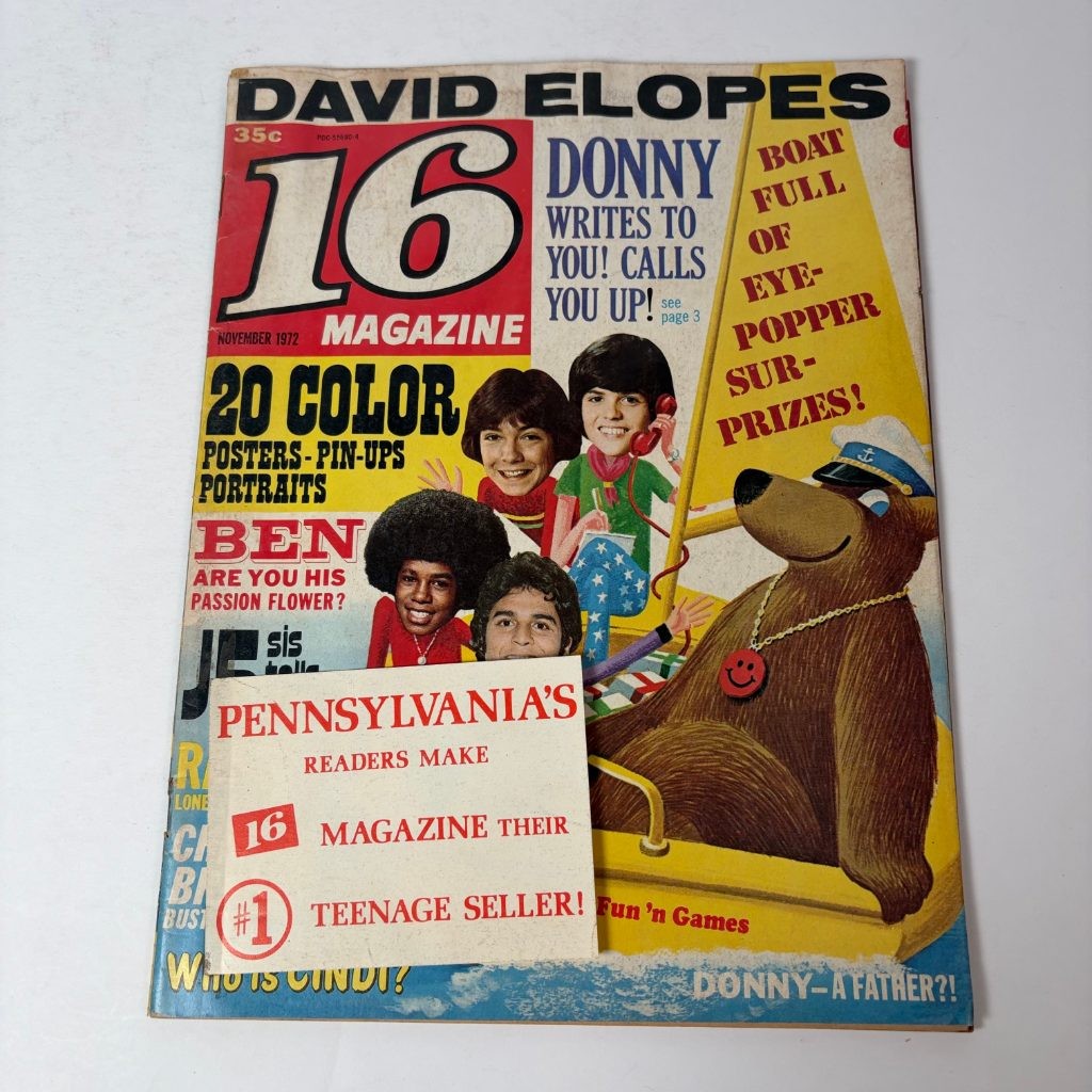 16 Magazine November 1972 David Cassidy Donny Osmond Jackson 5 Michael Posters