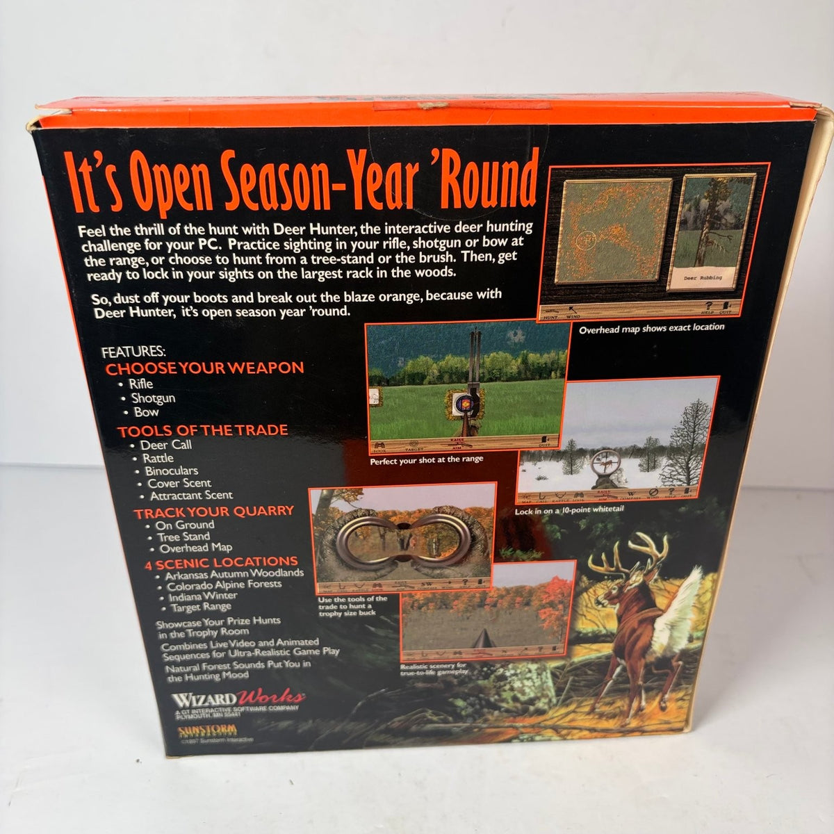 Deer Hunter Interactive Hunting Experience PC CD-ROM Windows 95 Big Box Game