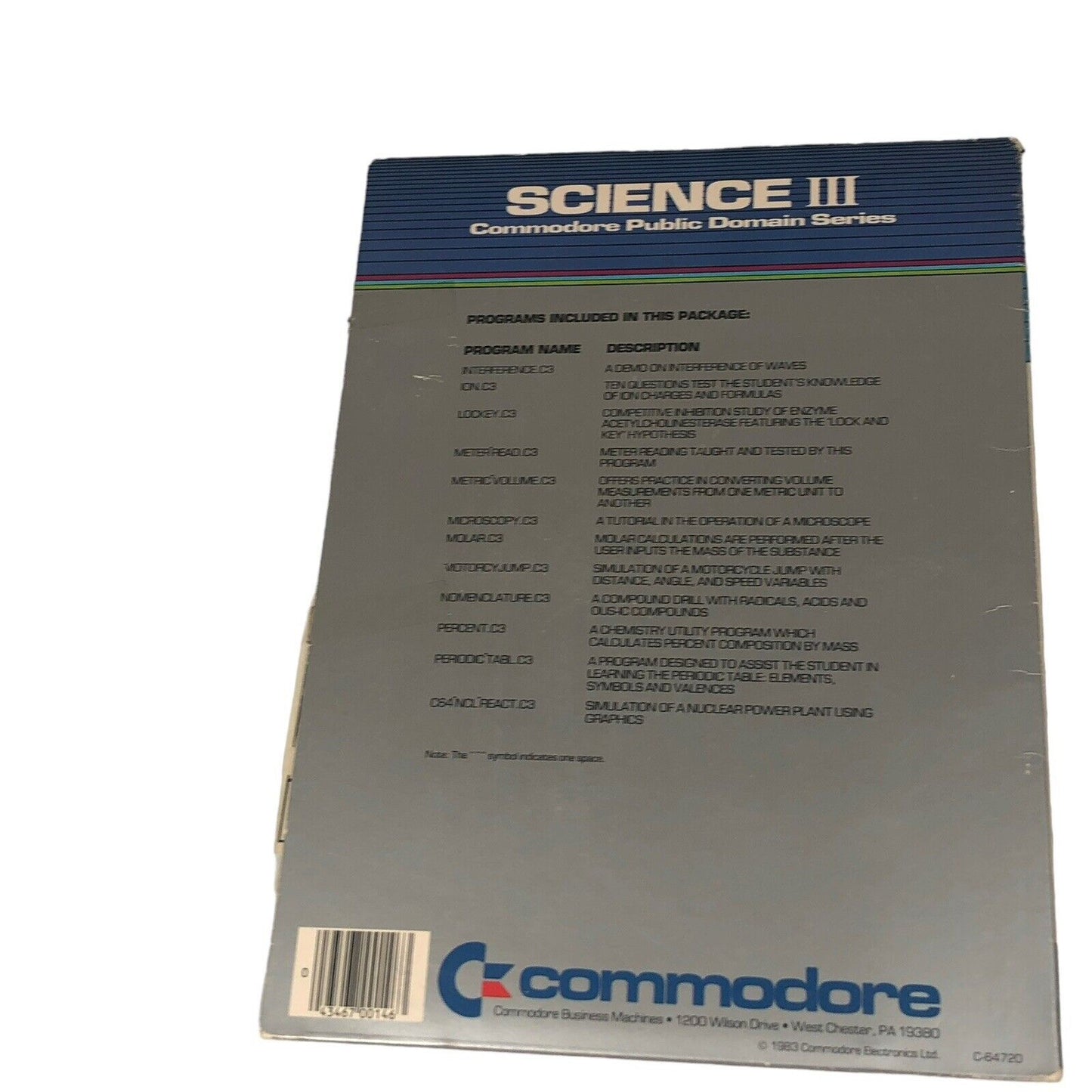 Lot of 3 Commodore 64 Public Domain Software Science I, III & IV Some Sealed