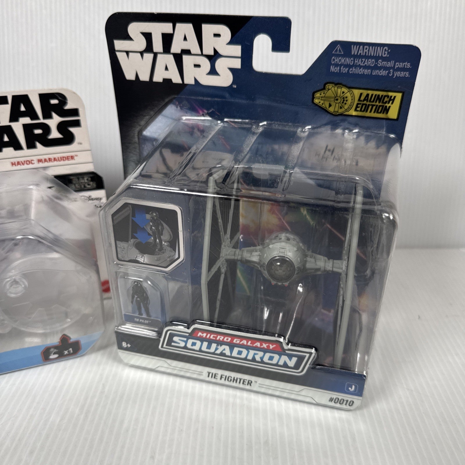 2 Star Wars Mini Vehicles Micro Galaxy Tie Fighter & Hot Wheels Havoc Marauder