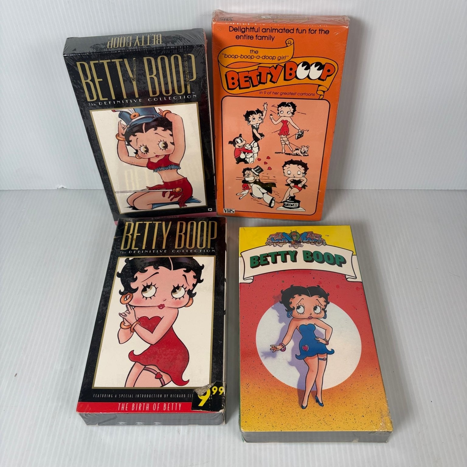 Betty Boop VHS Mixed Lot of 4 GoodTimes Hep Cat Republic Definitive Sealed
