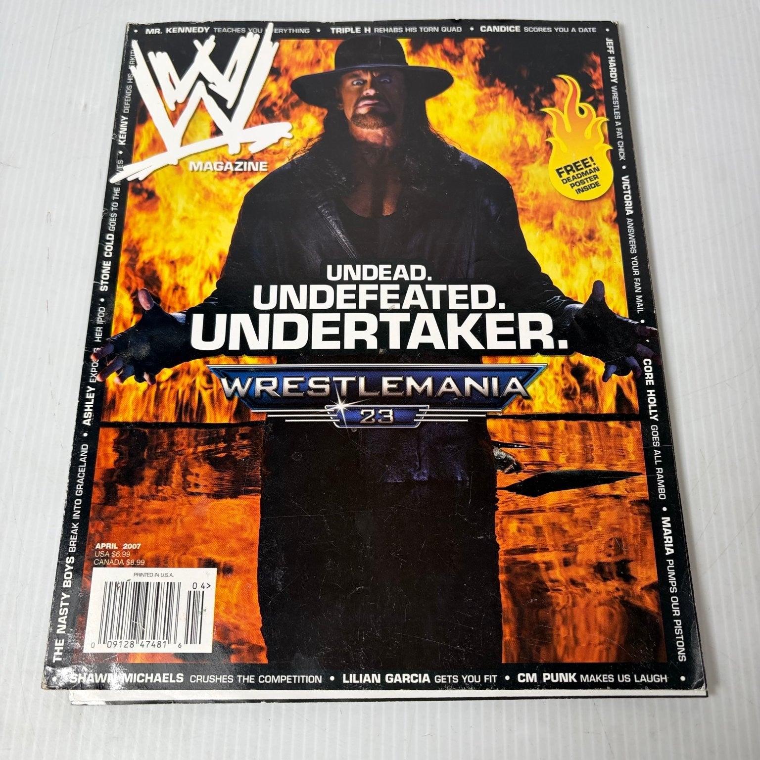 WWE Magazine April 2007 Undertaker WrestleMania 23 Wrestling w/ Poster