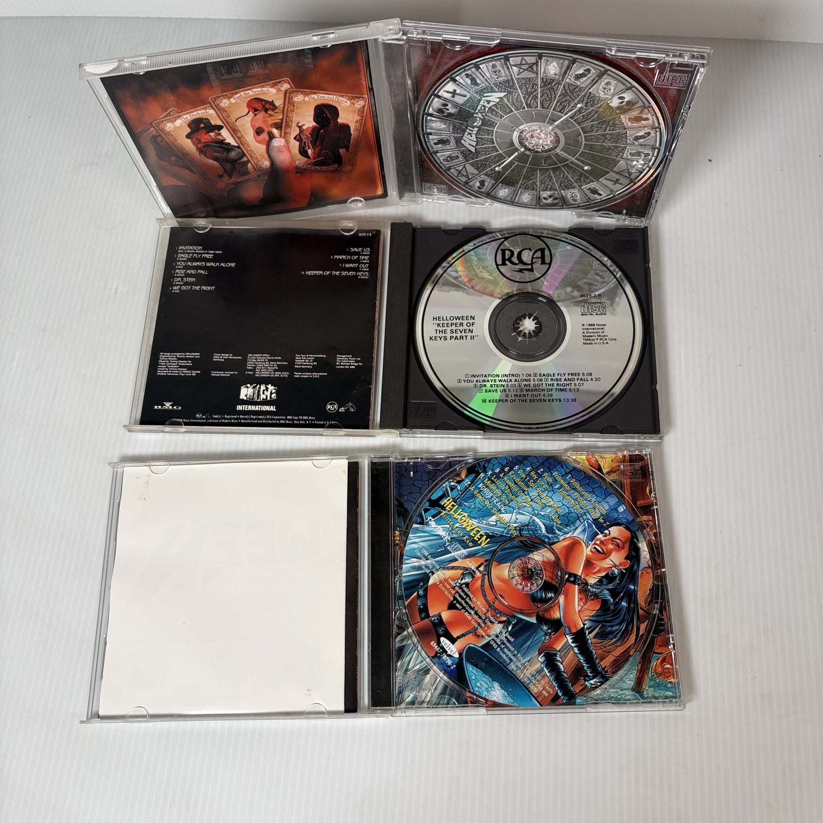 Helloween CD Lot of 3 w/ Poster Keeper of the Seven Keys Part II Better Than Raw