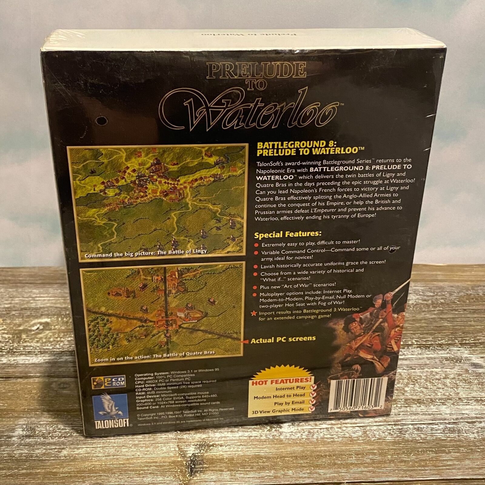 Battleground 8 Prelude To Waterloo PC Big Box Game CD Rom Talonsoft 1997 Sealed