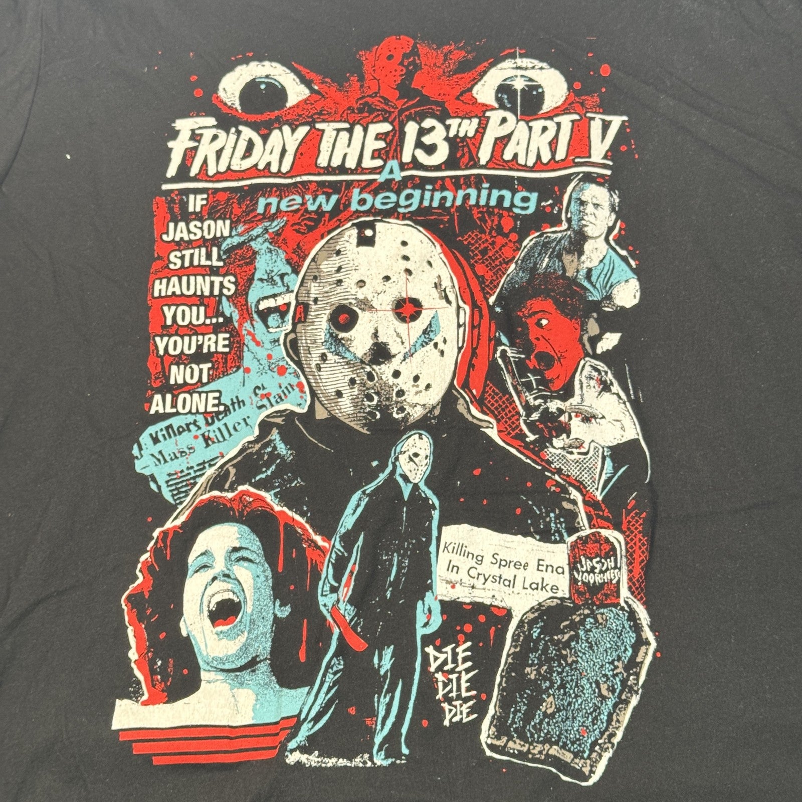 Friday the 13th Part V T-Shirt Mens 3XL Horror Movie Jason Cavity Colors