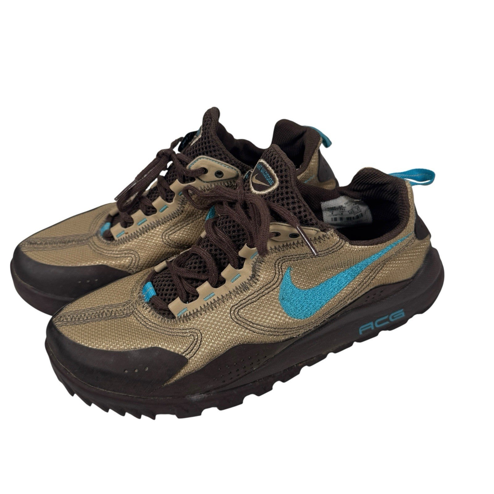 Nike Wildedge ACG Tweed & Vivid Blue Hiking Trekking Shoes Size 9 (No Inserts)