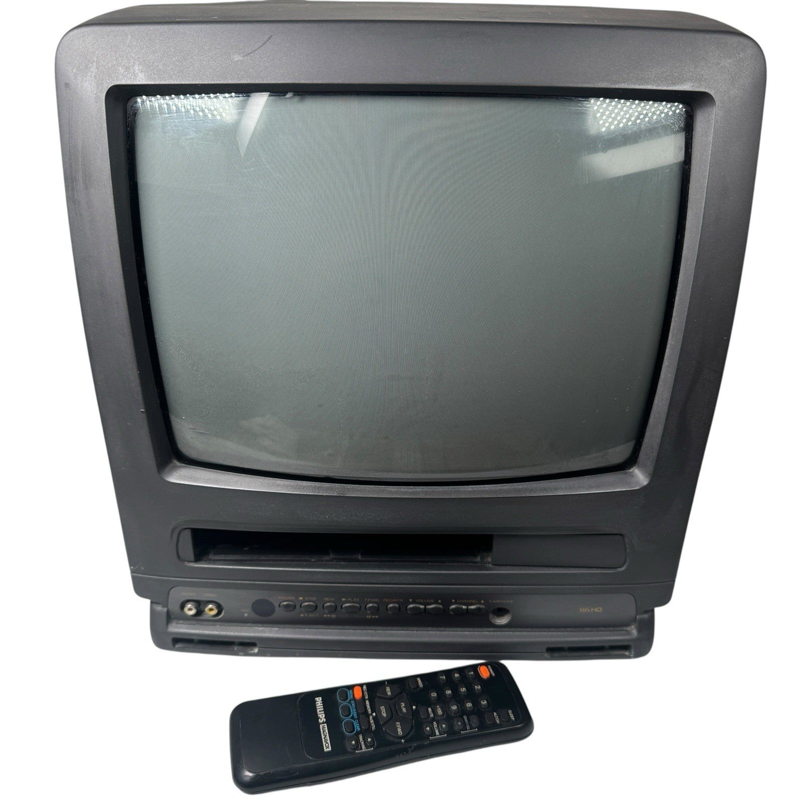 Vintage 90s Philips CCX132AT01 13” Combo TV VCR AS IS Parts Or Repair w/ Remote