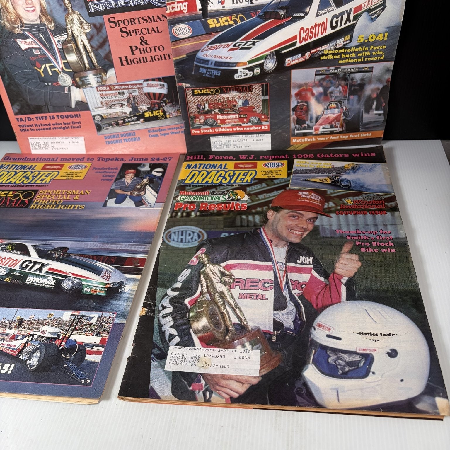 Lot of 22 National Dragster Magazine 1993 January - June NHRA Drag Racing Weekly