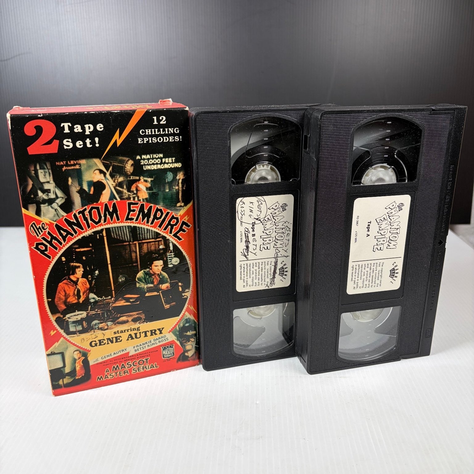 The Phantom Empire VHS 1988 Sci-Fi Serial 2 Tape Set Channel 1000 Gene Autry