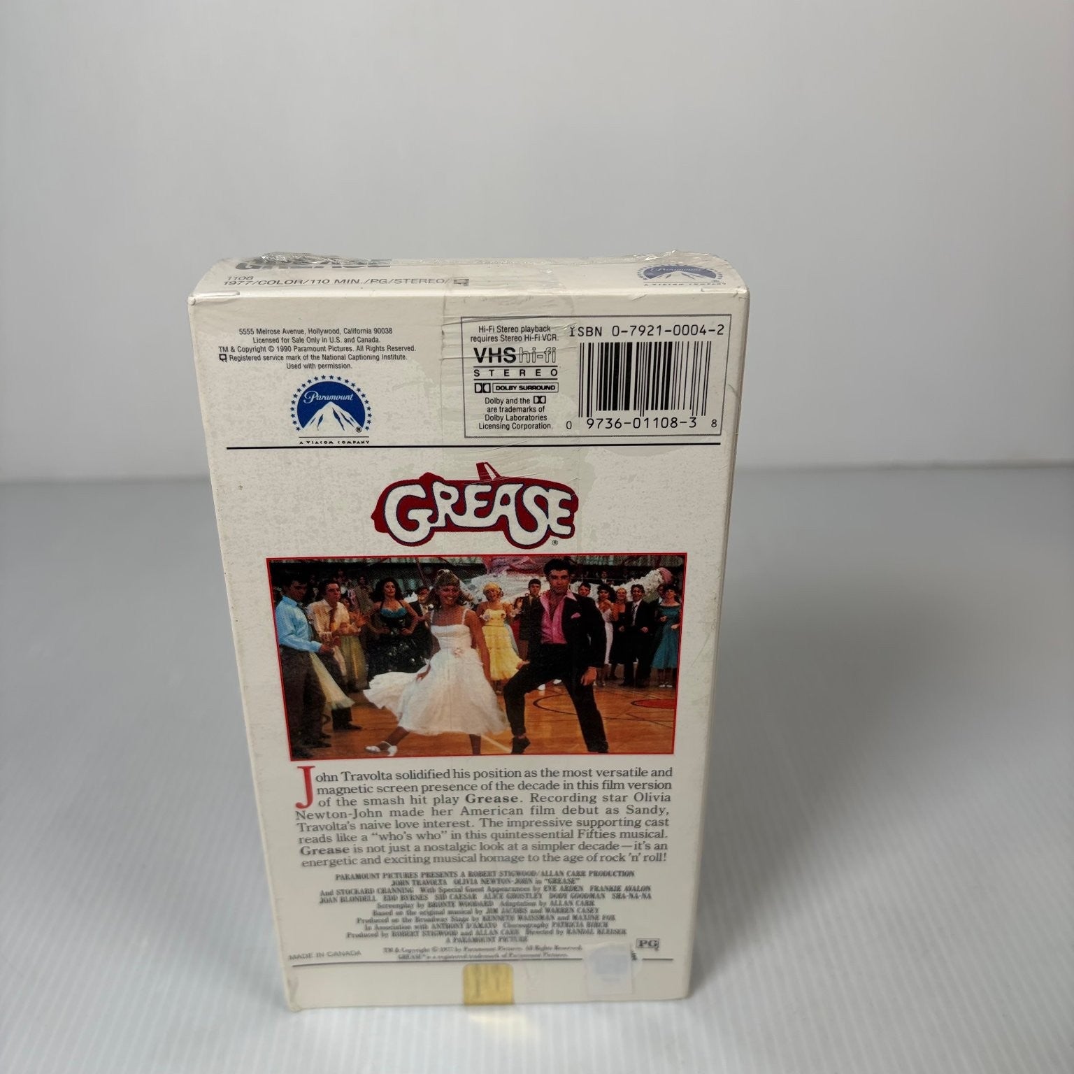 Grease VHS 1978 Musical Romance John Travolta Olivia Newton-John Paramount