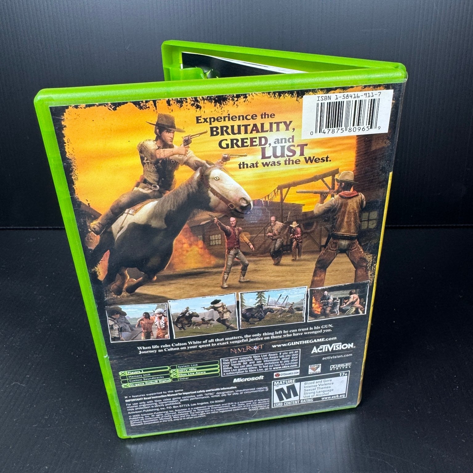 Gun Standard Edition Xbox Complete CIB Video Game Western Action Adventure