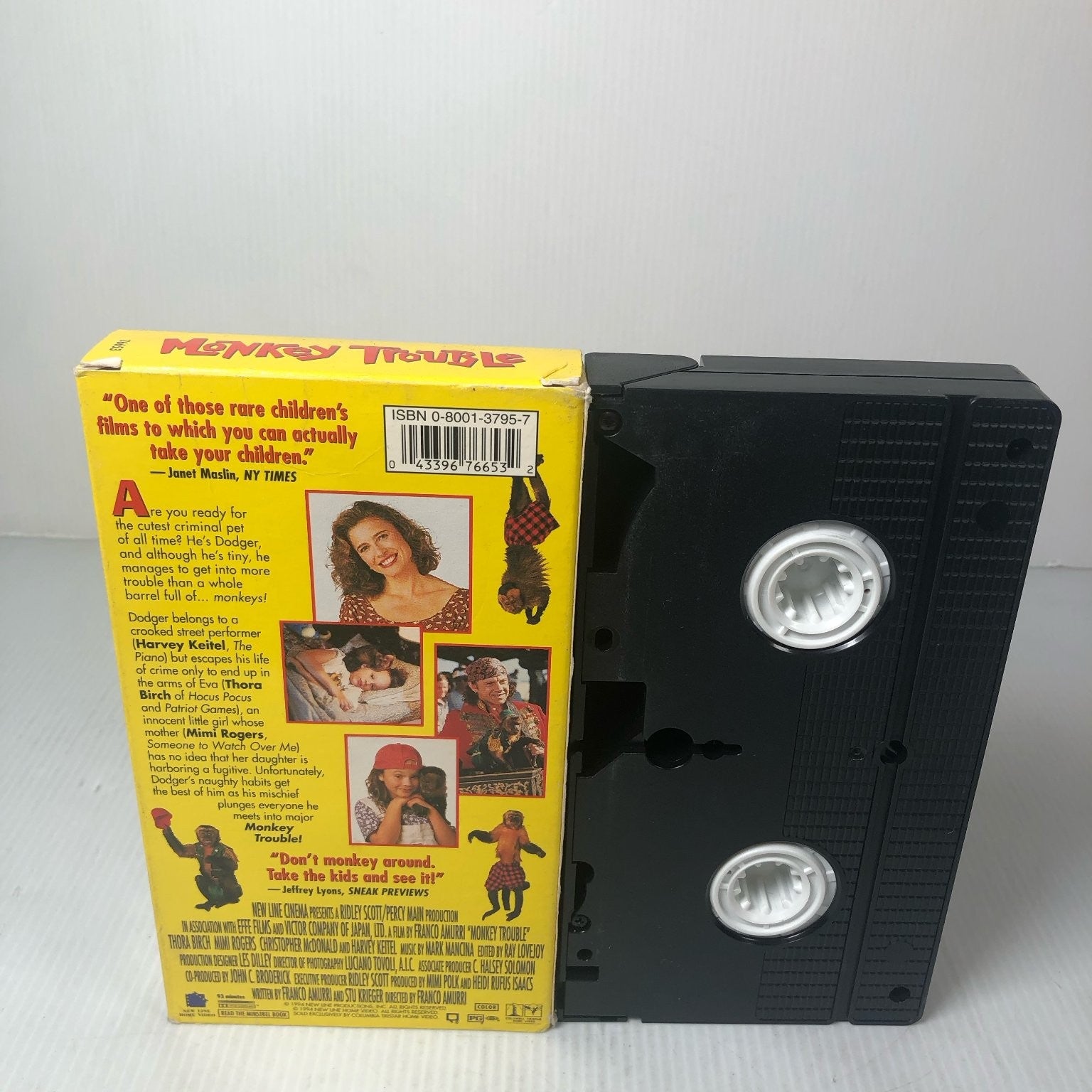 Monkey Trouble VHS 1994 Family Comedy New Line Home Video PG