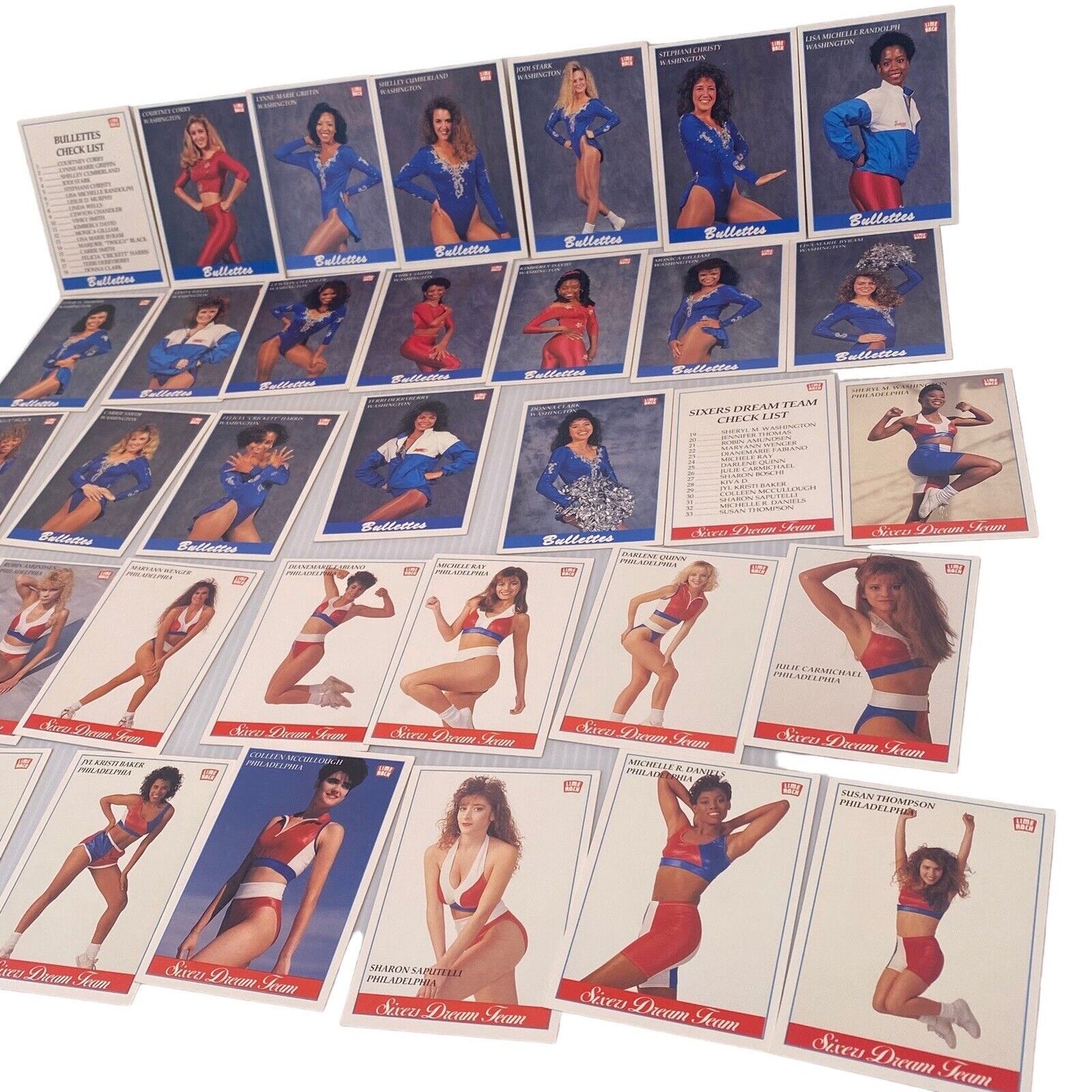 Lime Rock 1991 Basketball Cheerleaders Card Set 3 Teams 76ers Bullettes Reebok