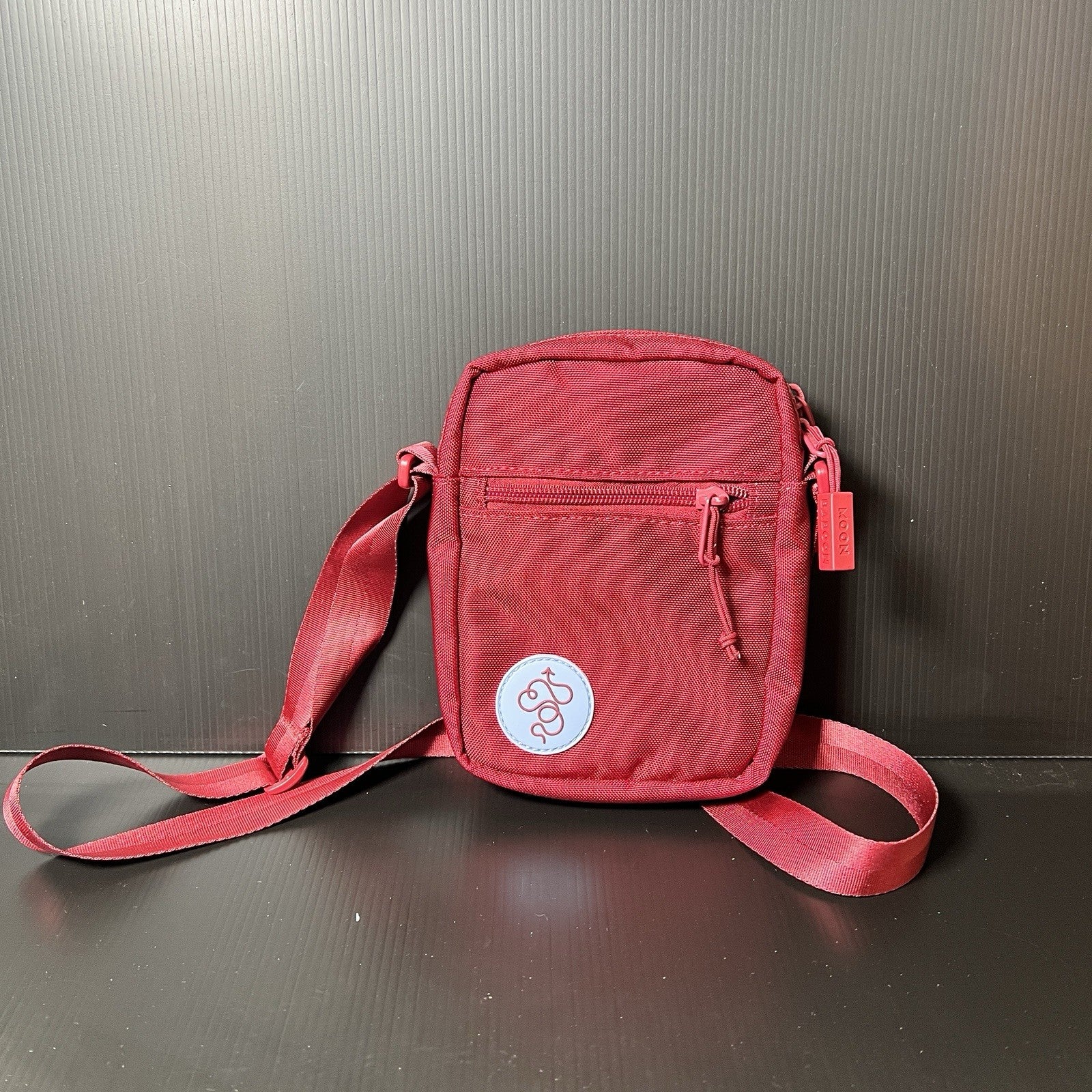 Baboon To The Moon Red Sling Crossbody Mini Purse with Rare Cordura Tiger Lining