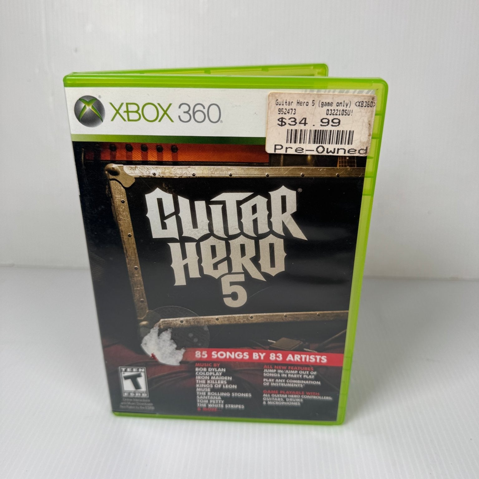 Guitar Hero 5 Xbox 360 Video Game Multiplayer 85 Songs Case & Game