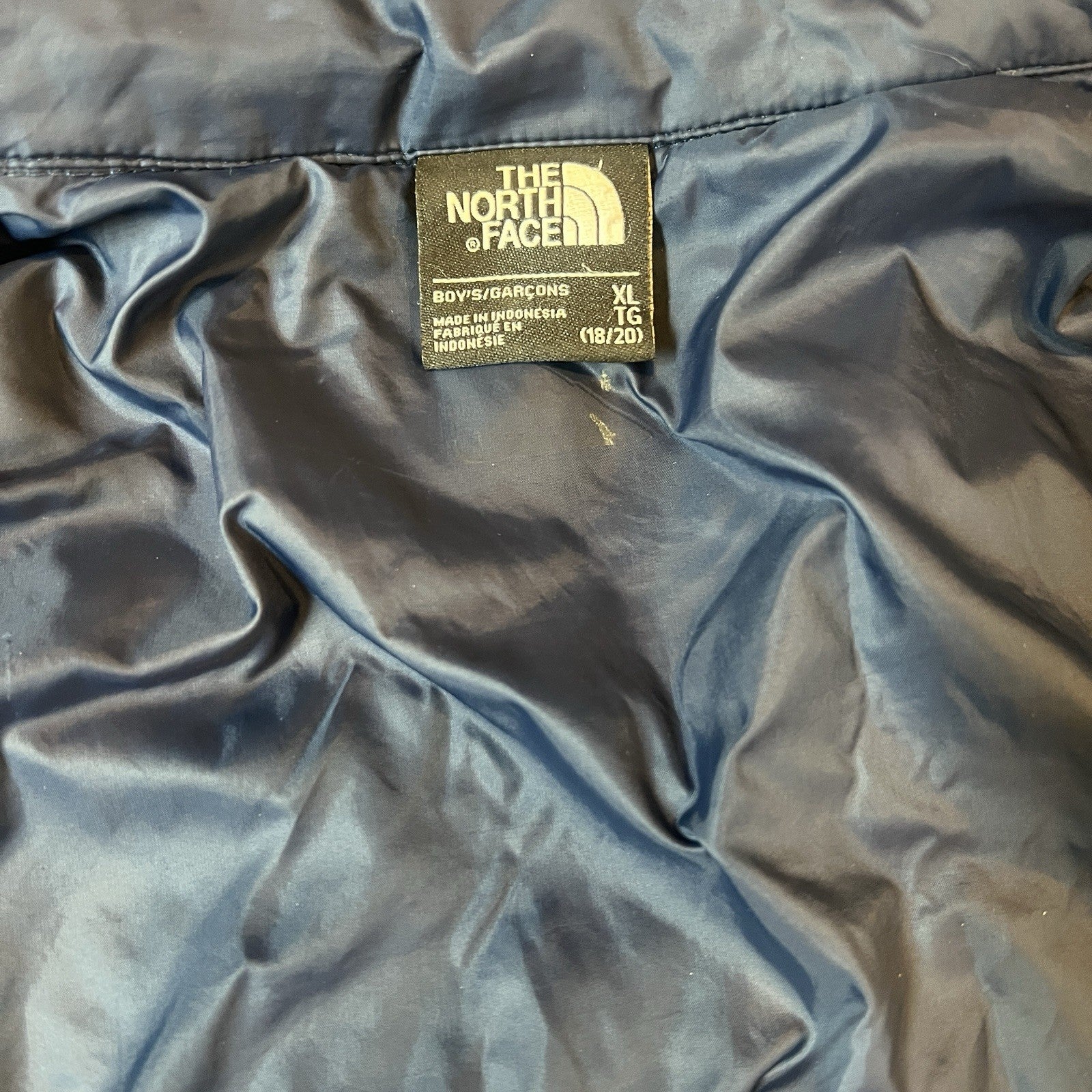 The North Face Thermoball Puffer Jacket Full Zip Blue Boys Size XL