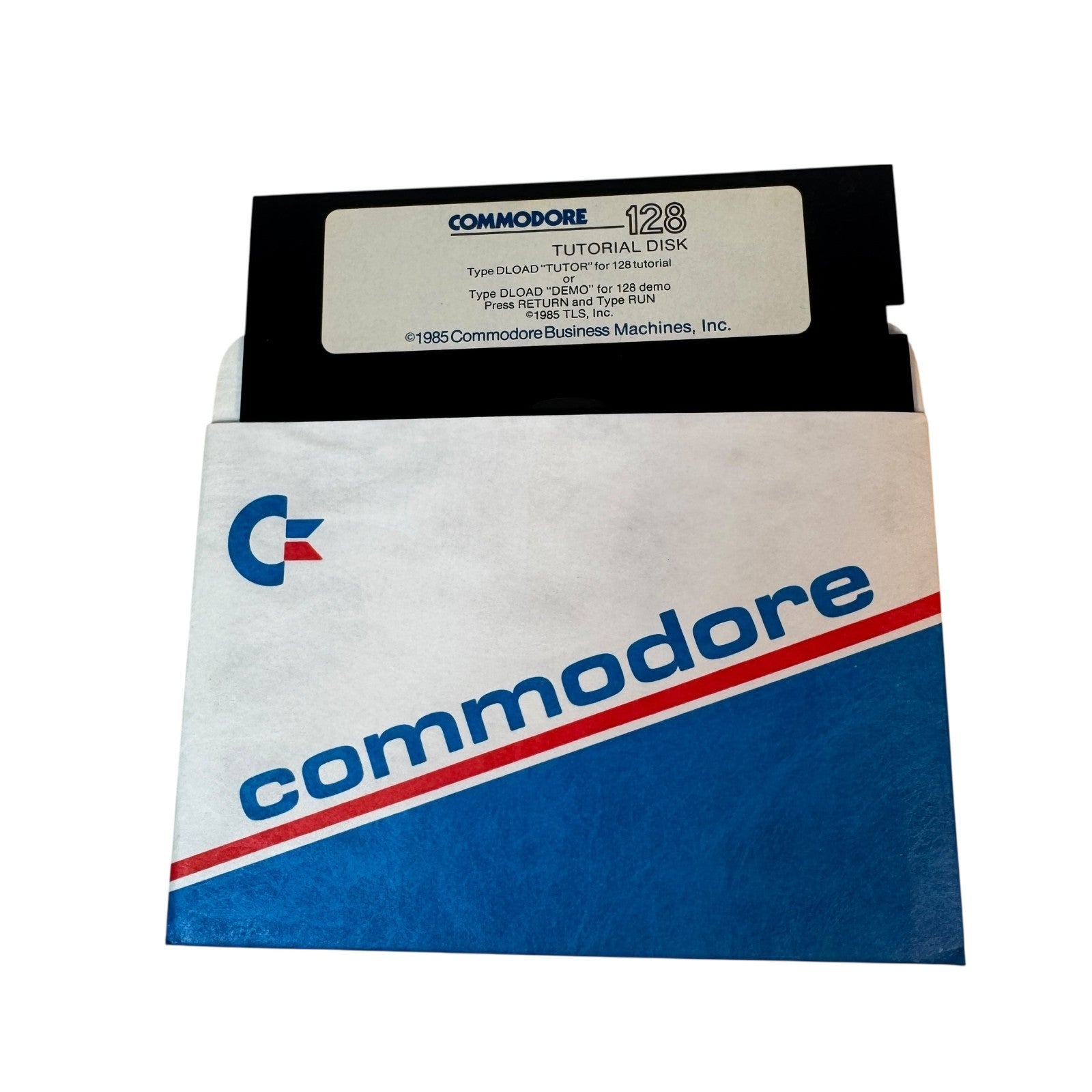 Vintage Commodore 128 Tutorial Disk 1985 5.25" Floppy Center Label