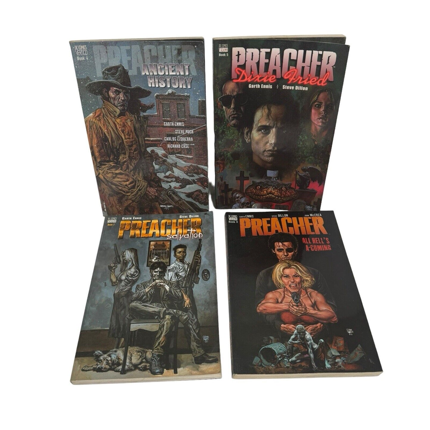 Lot Of 8 Preacher Graphic Novels Vertigo DC Vol 1, 4-5, 7-9 & More