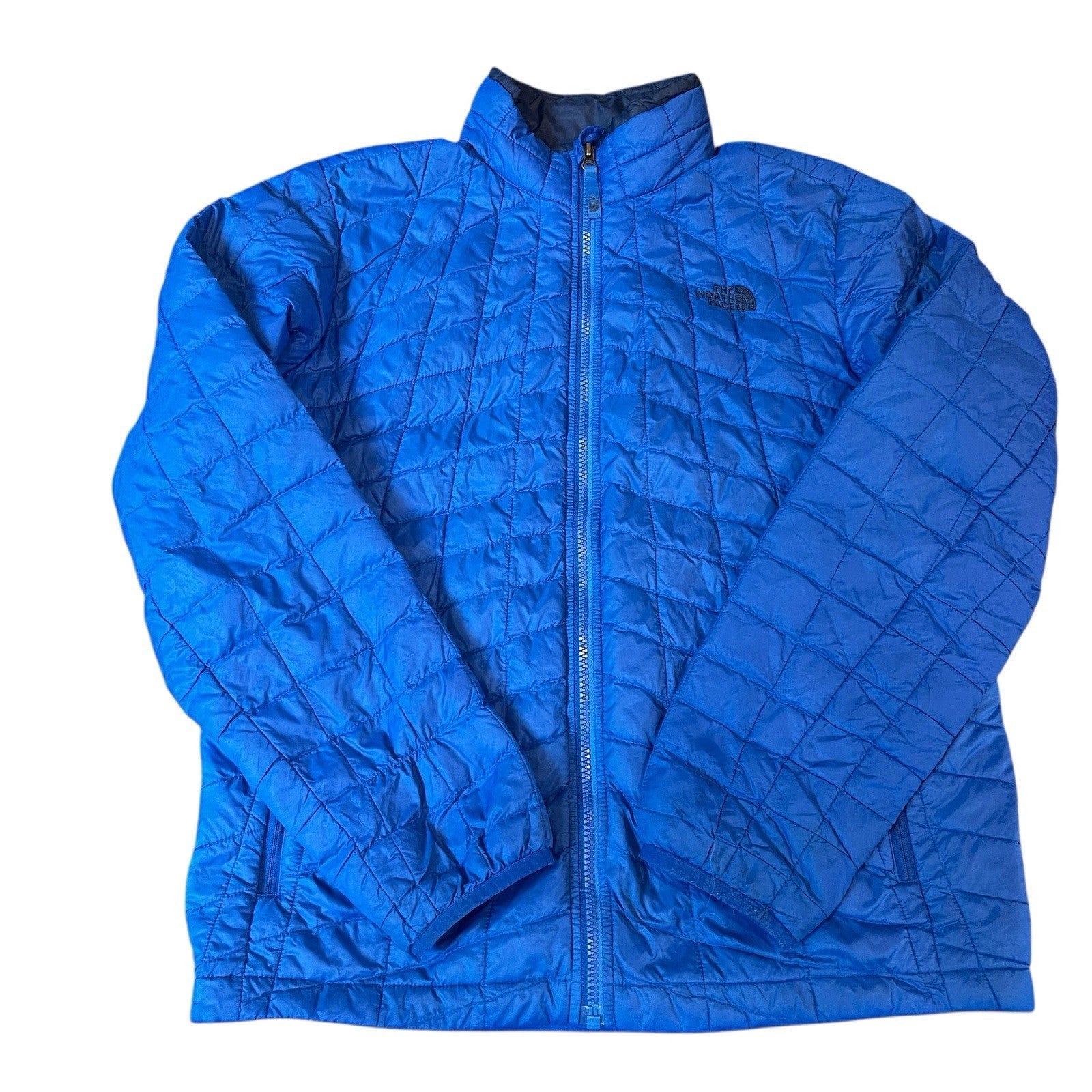 The North Face Thermoball Puffer Jacket Full Zip Blue Boys Size XL