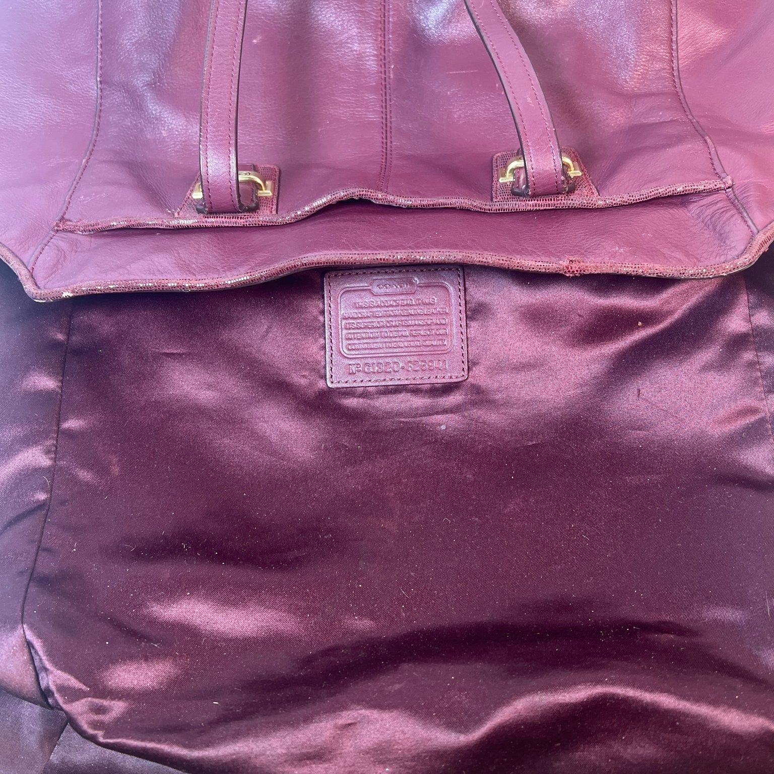 Coach Taylor Leather Alexis Carryall Tote Satchel Shoulder Bag Burgundy F25941