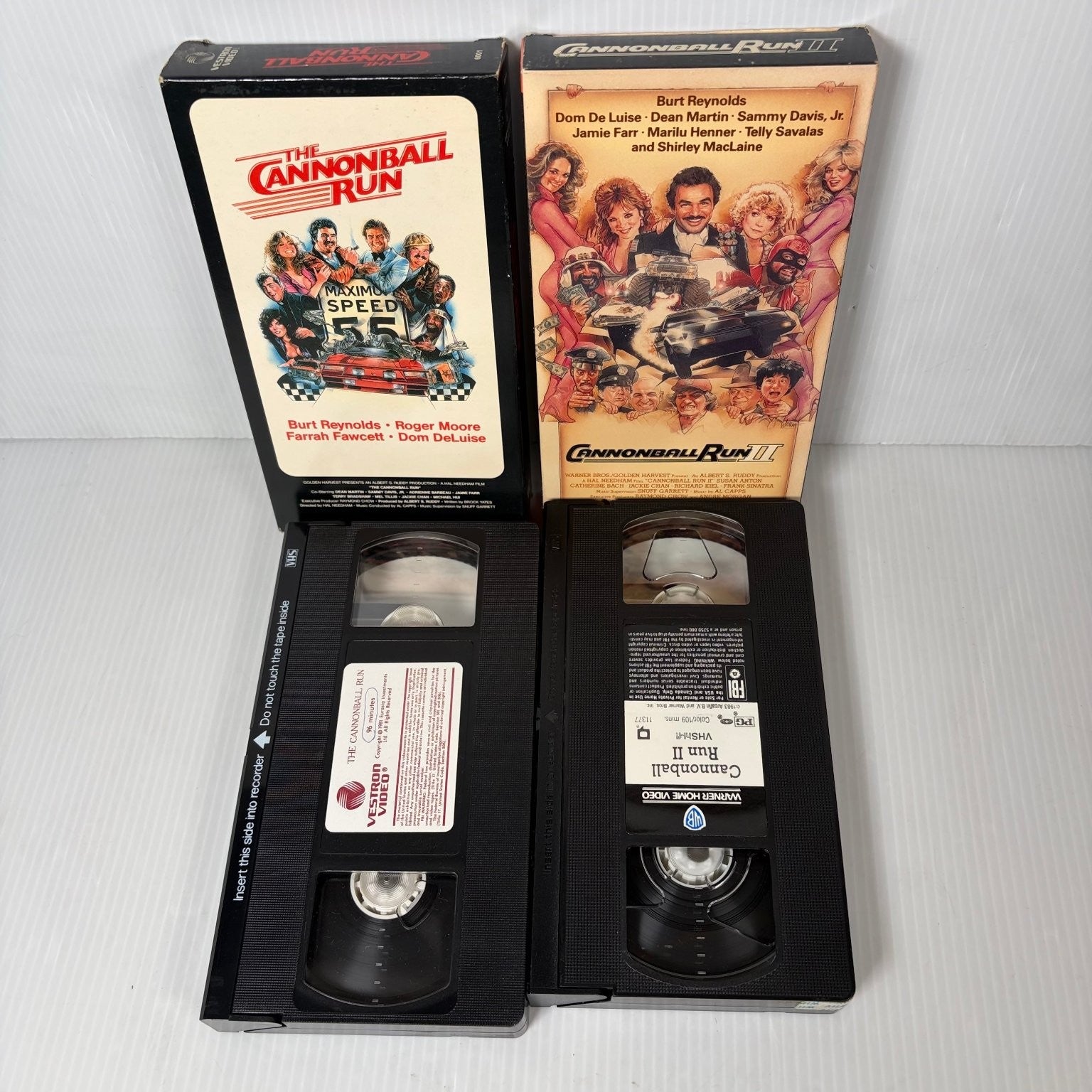 Cannonball Run 1 & 2 VHS 1981 1984 Comedy Action Hal Needham Vestron Warner